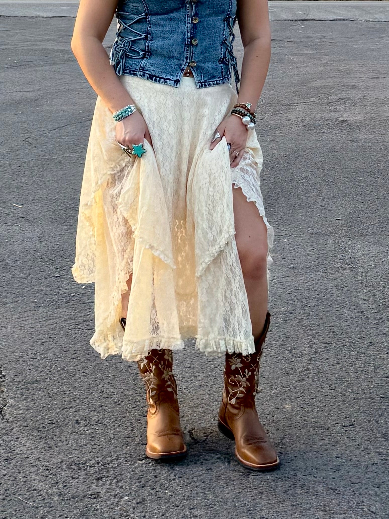 Loren White Lace Skirt