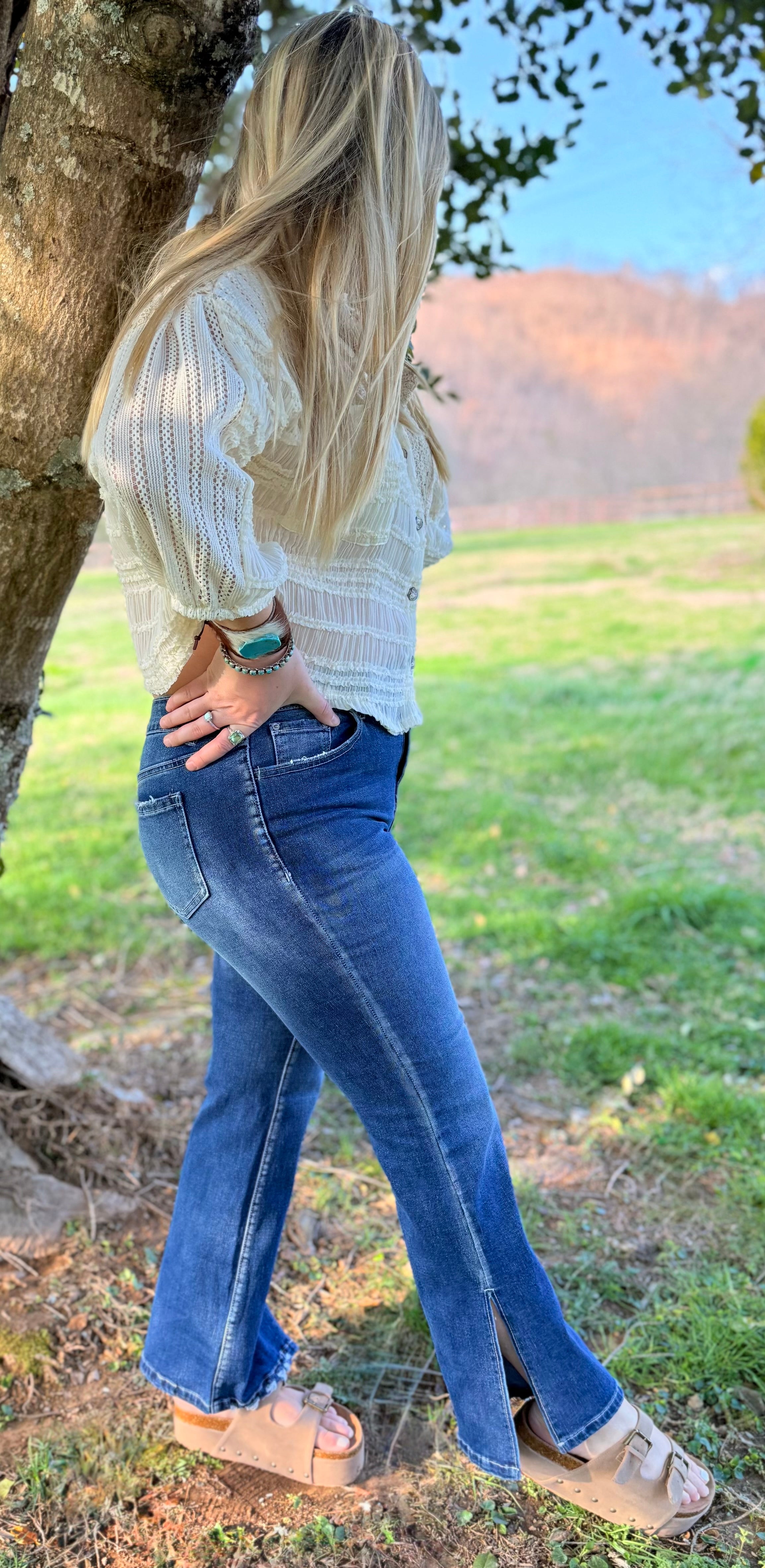 Chelsi Split Flared Jean