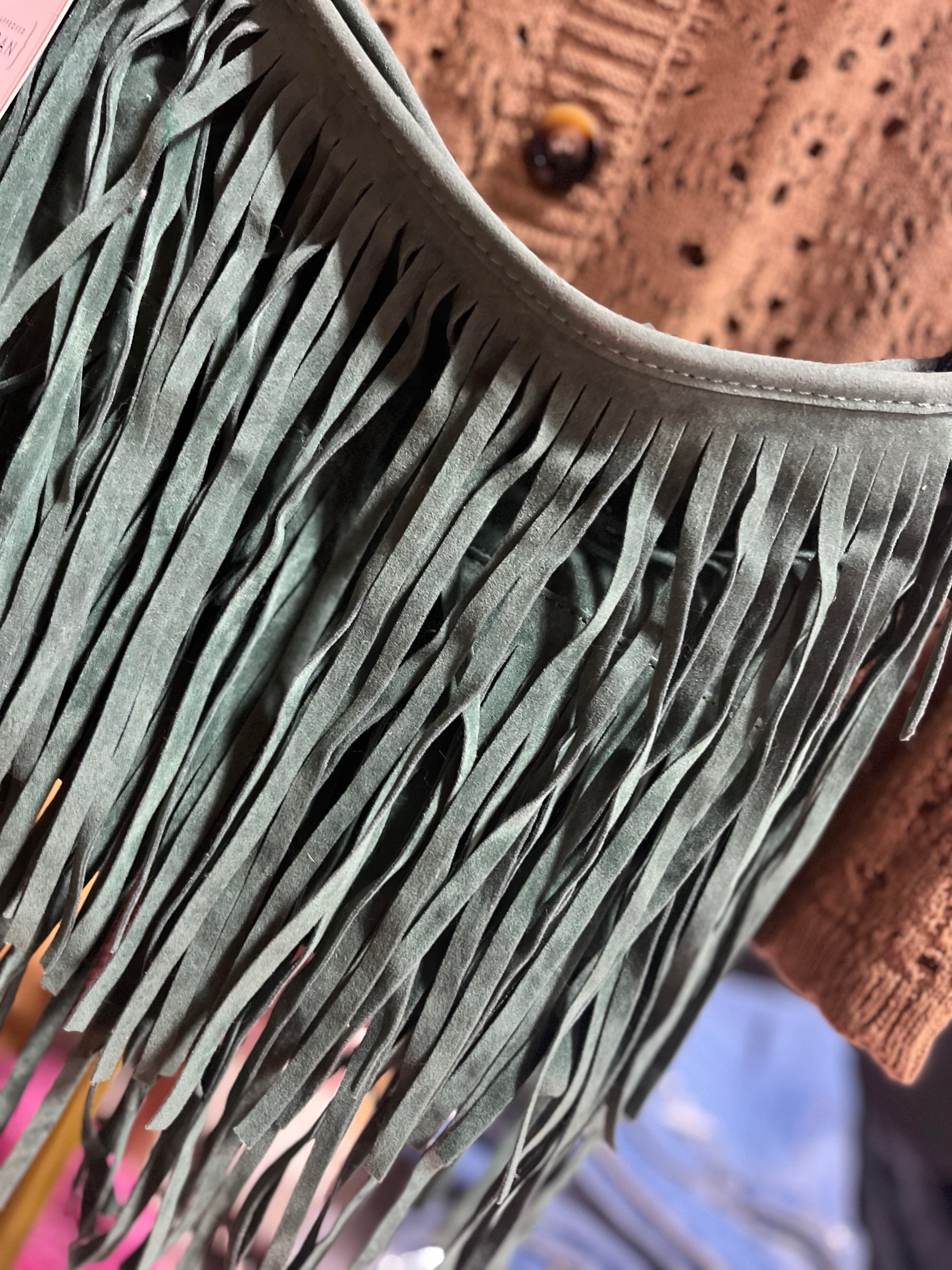Green Fringe Purse