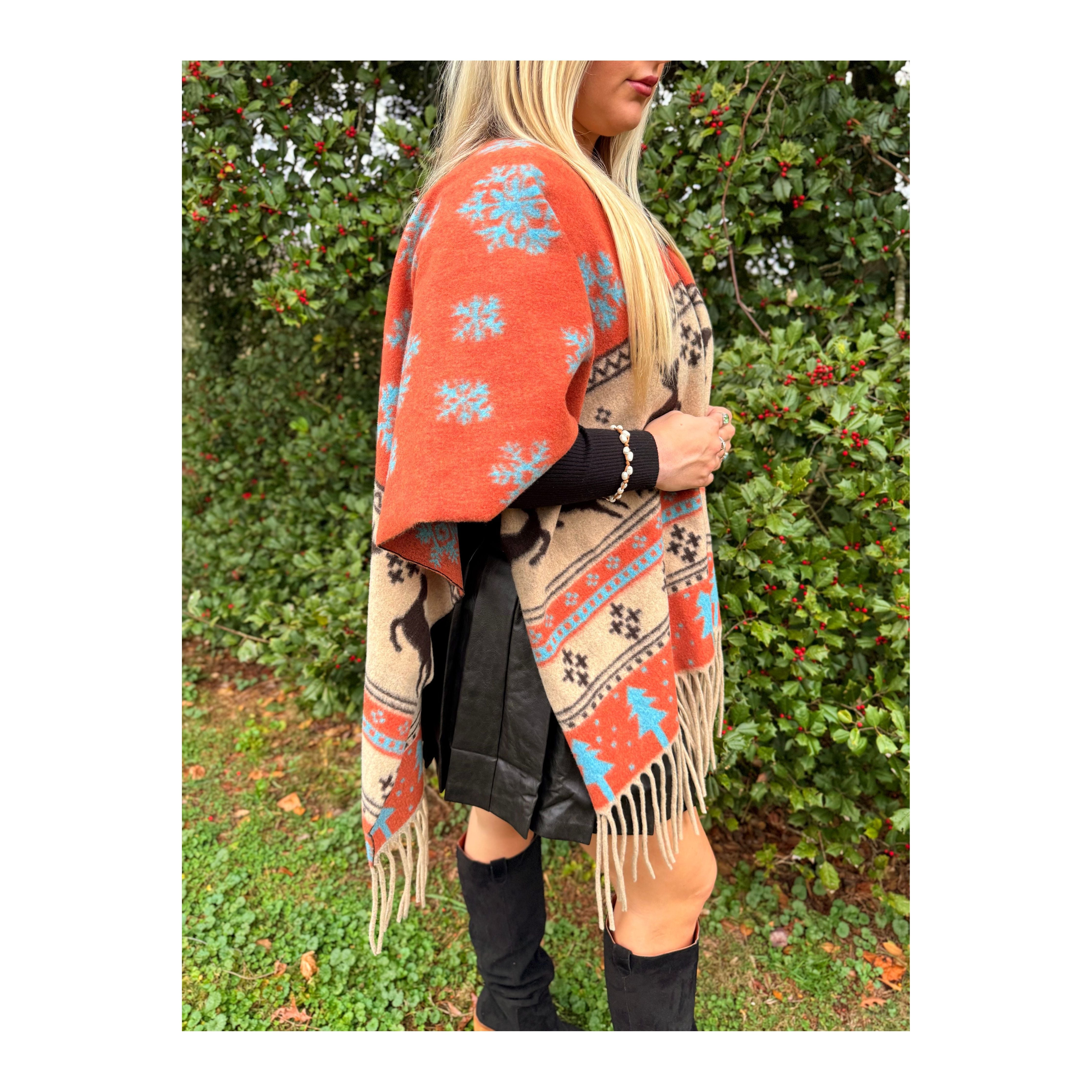 Fringed Winter Shawl