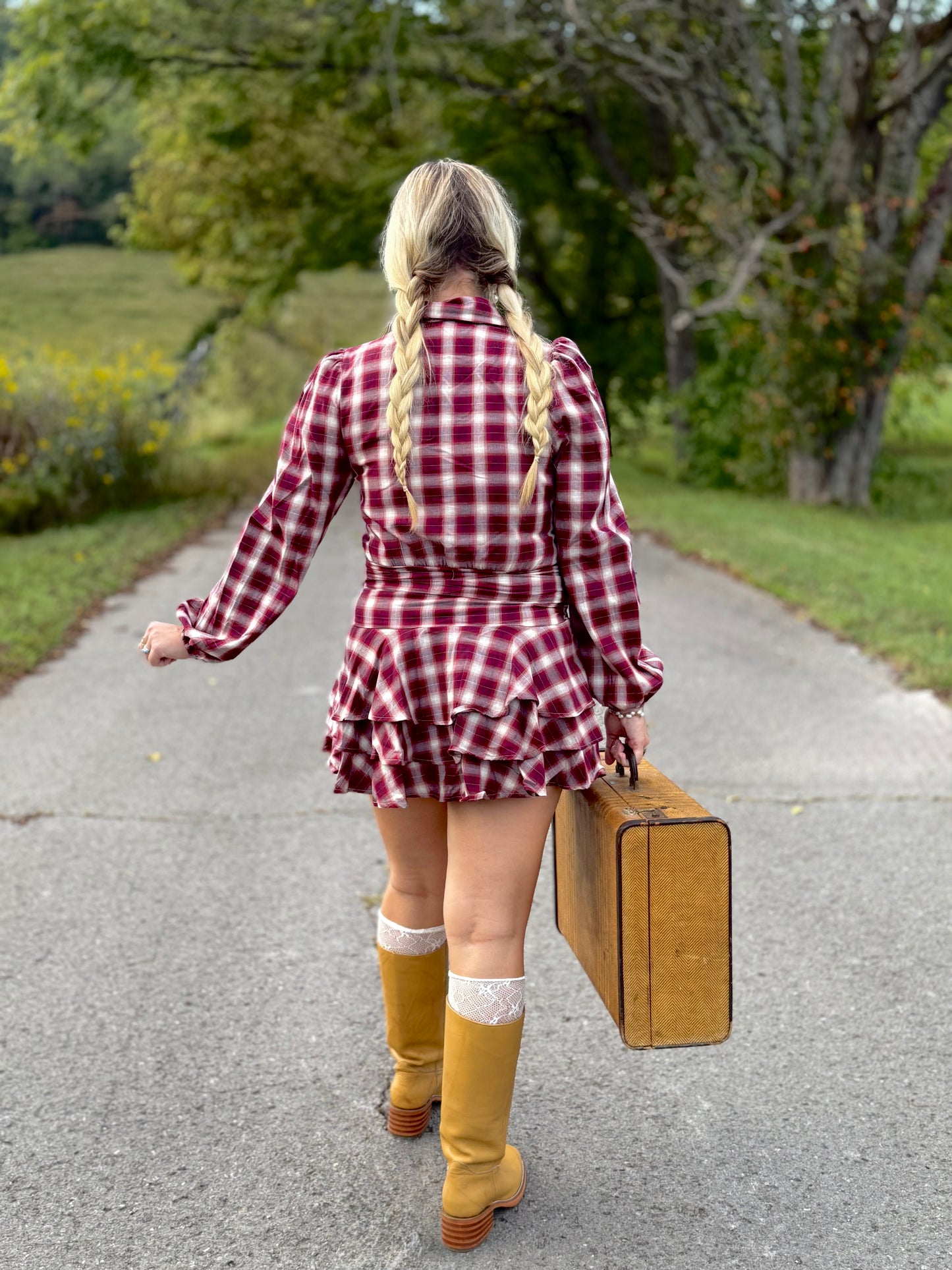 Backyard Picnic Red Plaid Dress