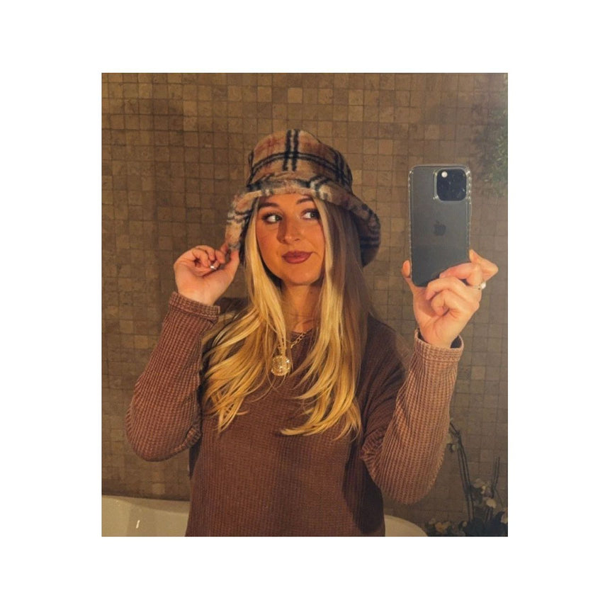 Preppy Plaid Bucket Hat (beige)