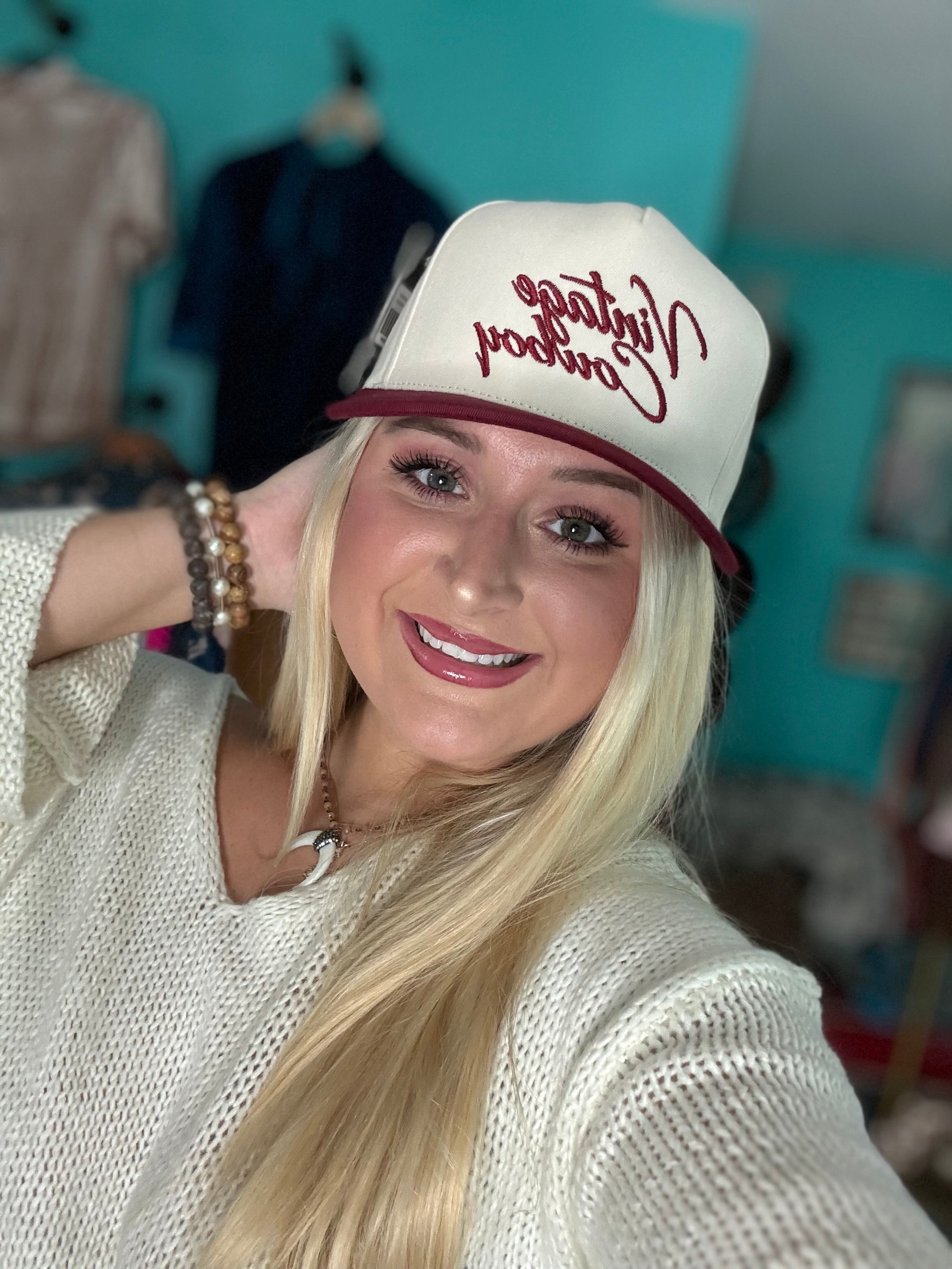 Vintage Cowboy Cap (Burgundy)