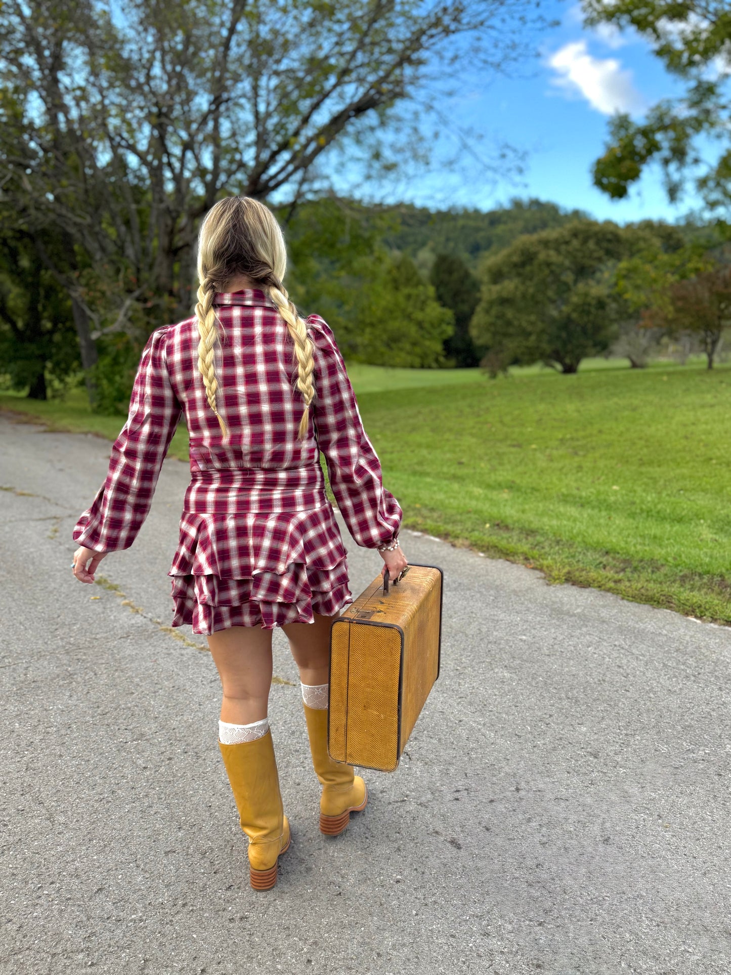 Backyard Picnic Red Plaid Dress
