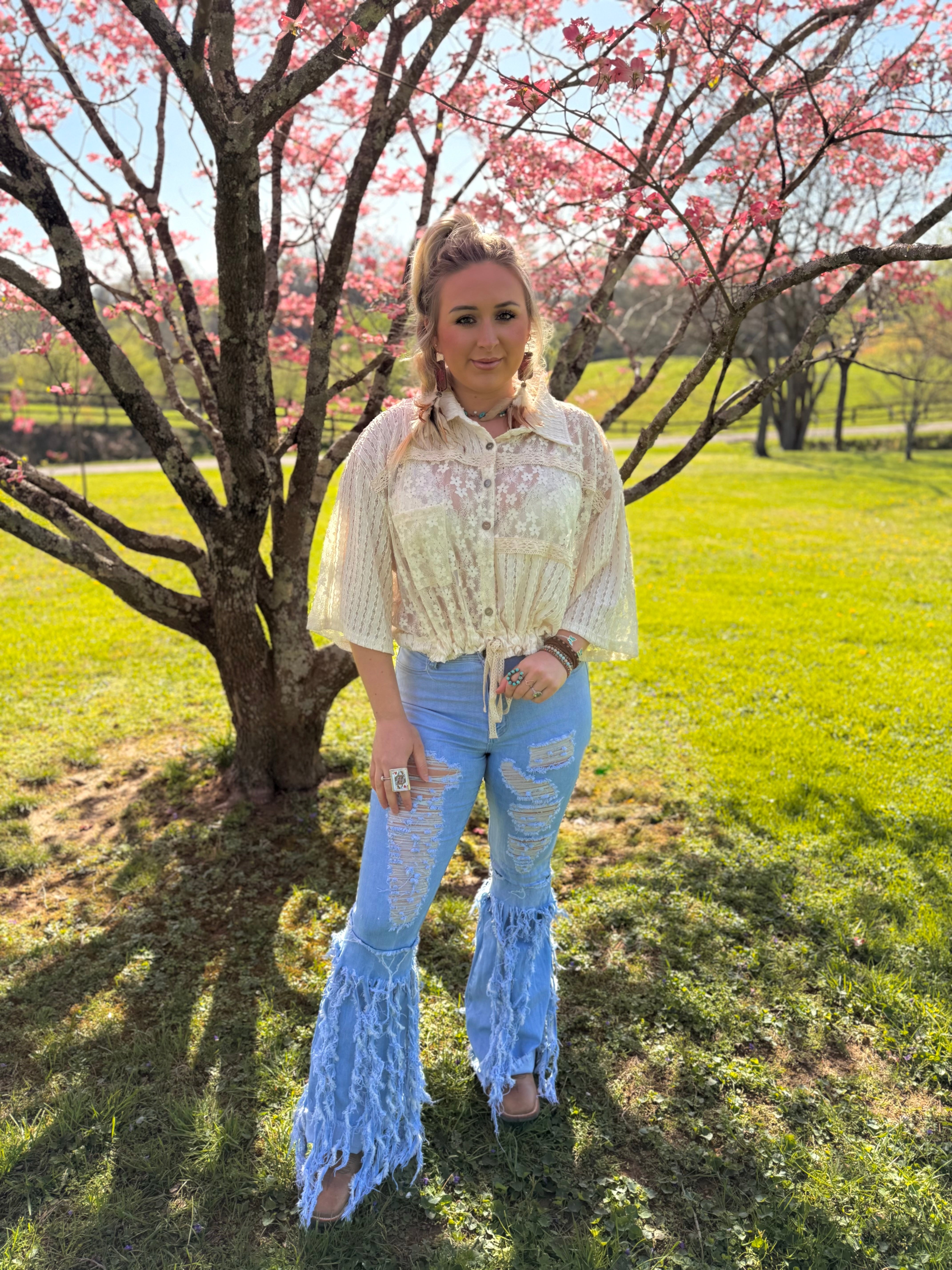 POL: Gypsy Cream Lace Top