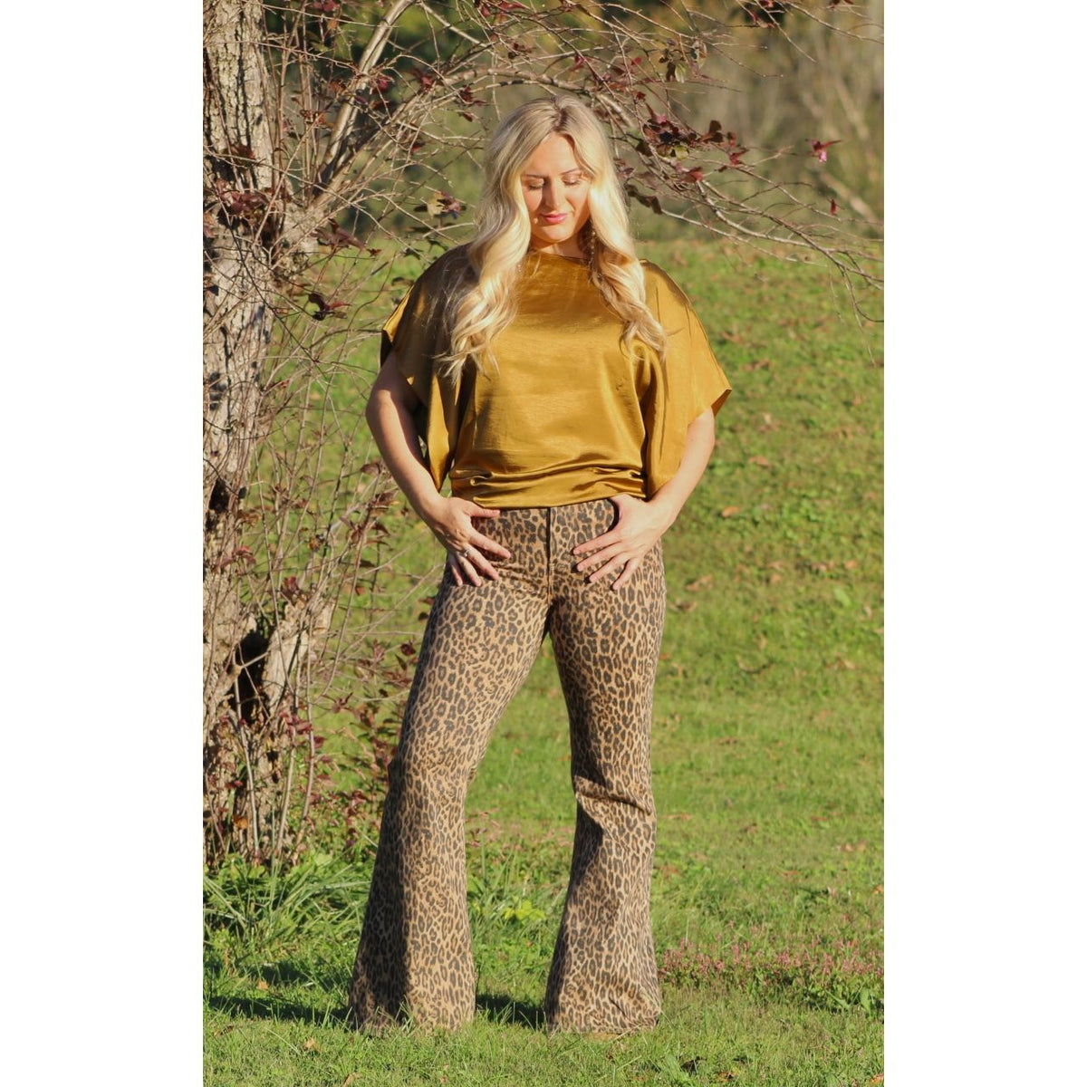 Judy Blue Leopard Flare Jeans