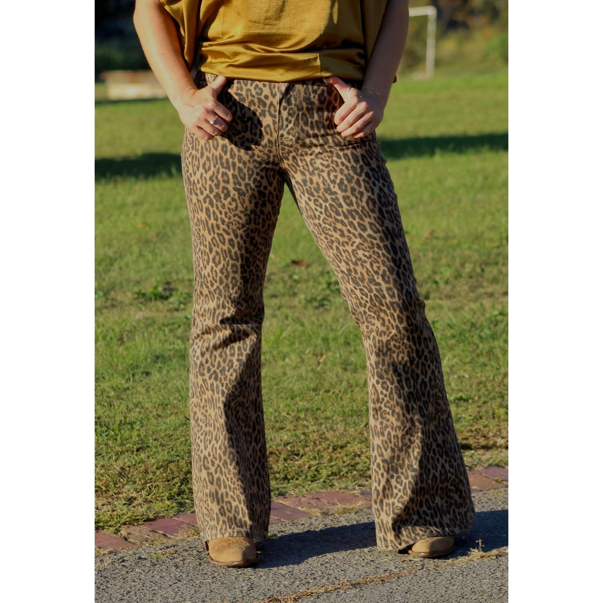 Judy Blue Leopard Flare Jeans