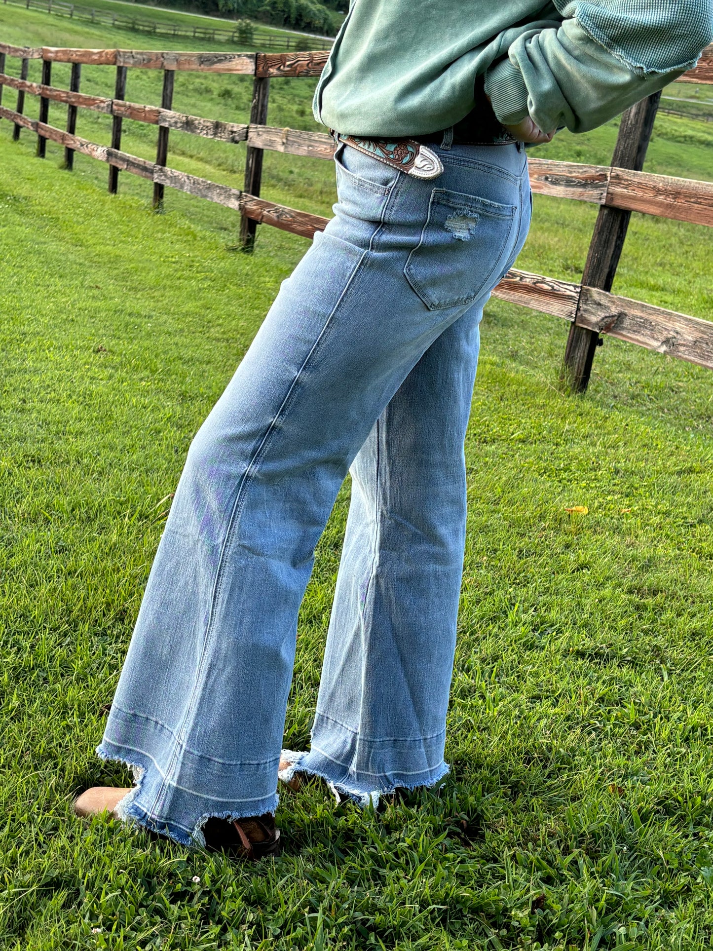 Ashleigh Light Blue Frayed Jeans
