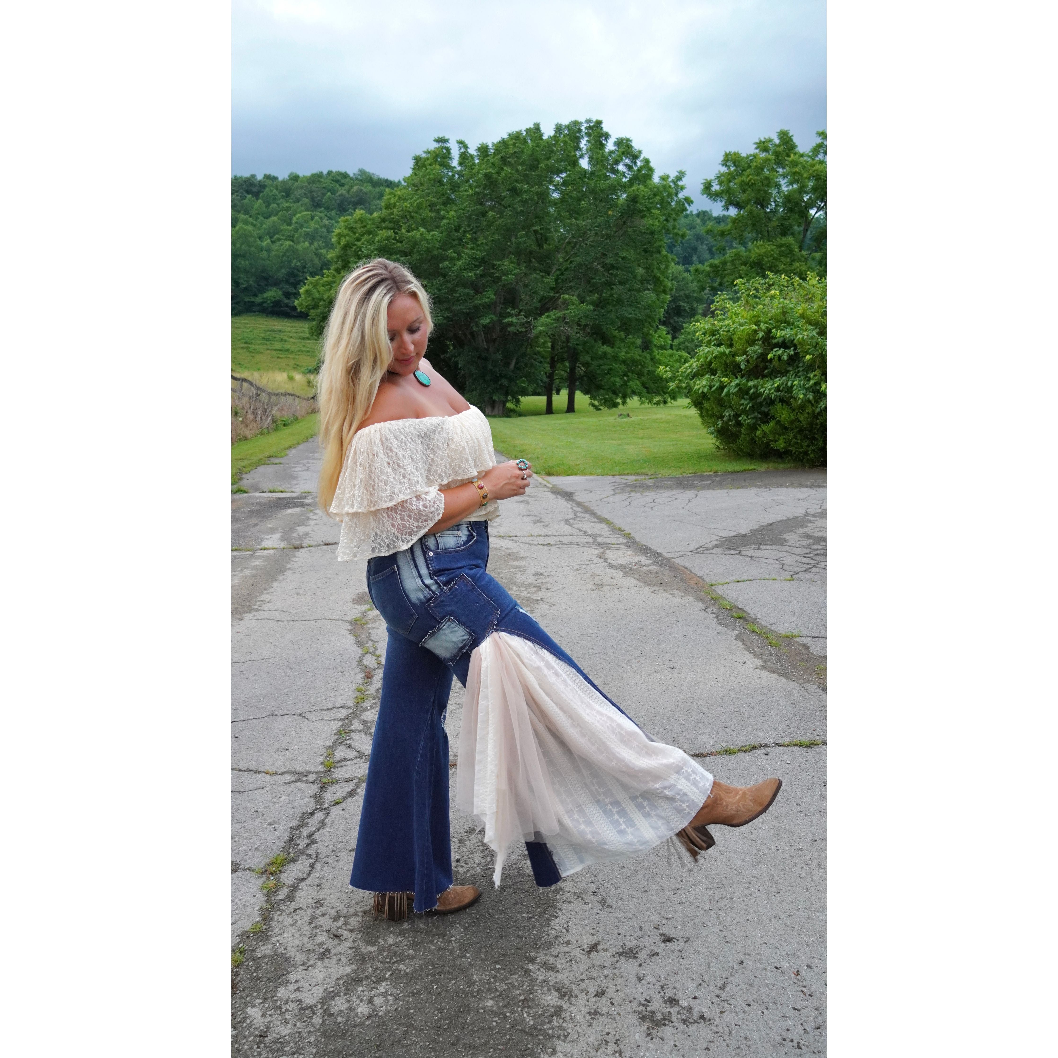 Layered Lace Bell-bottoms