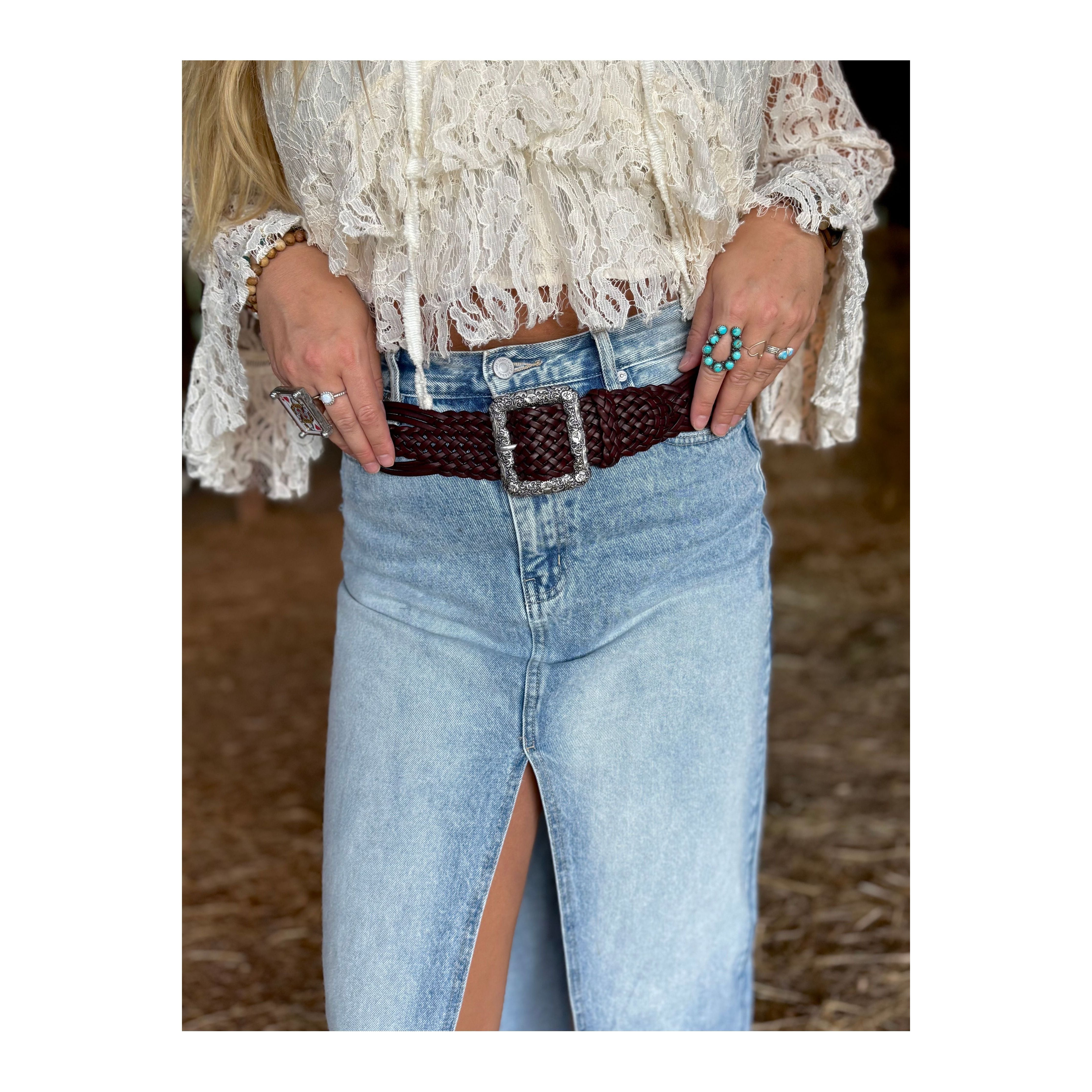 Bonnie Braided Leather Belt