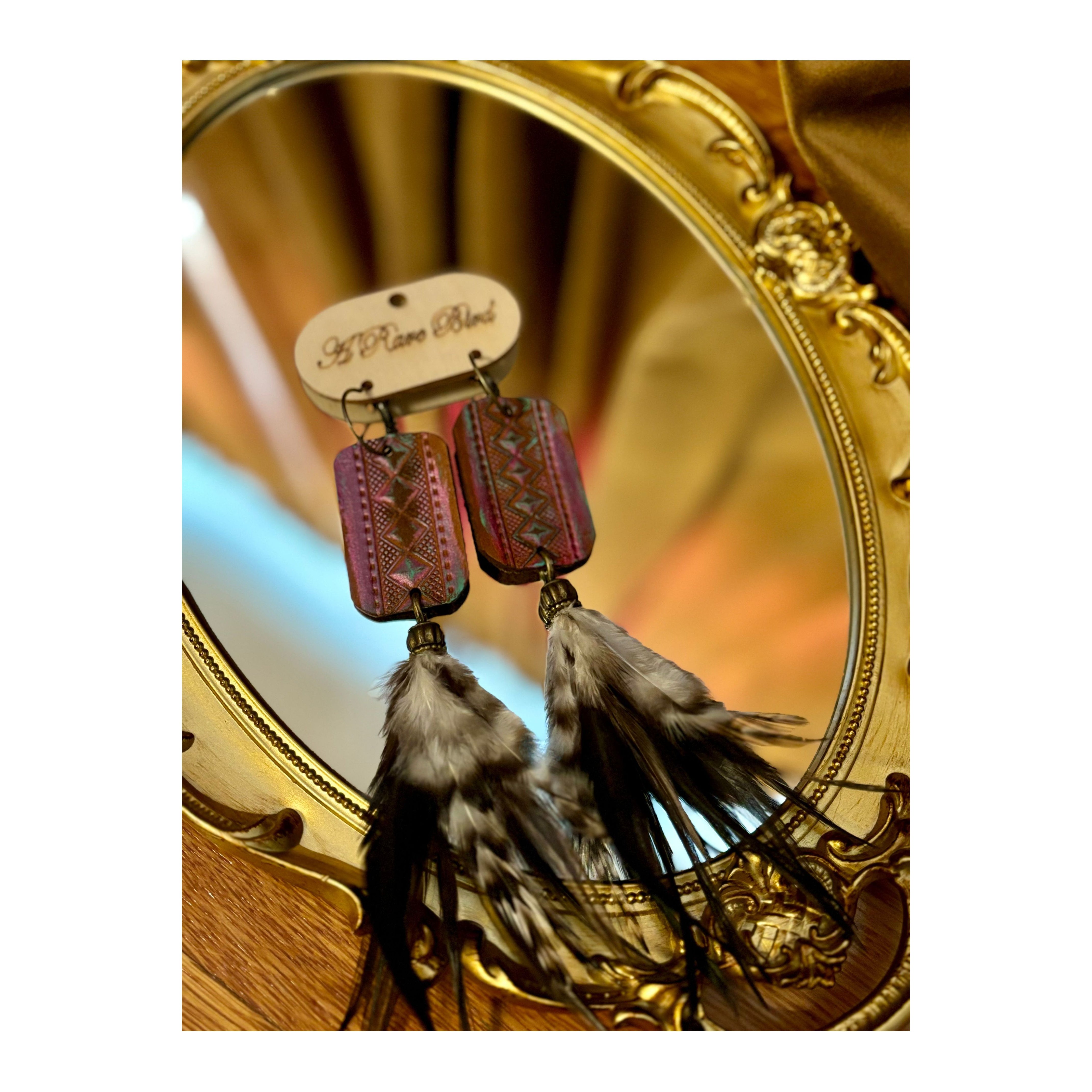 Tiger Feather Earrings