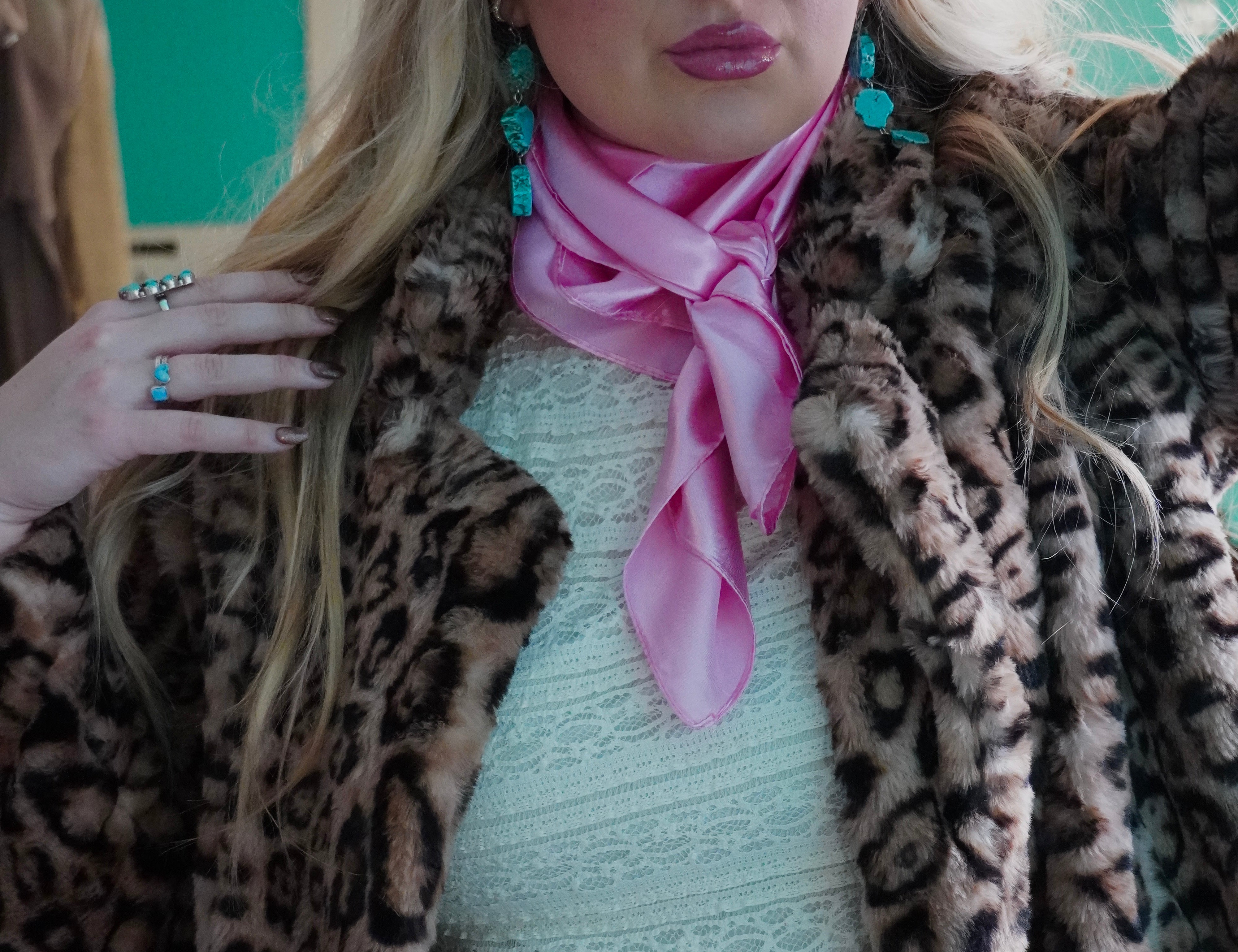 Baby Pink Satin Scarf