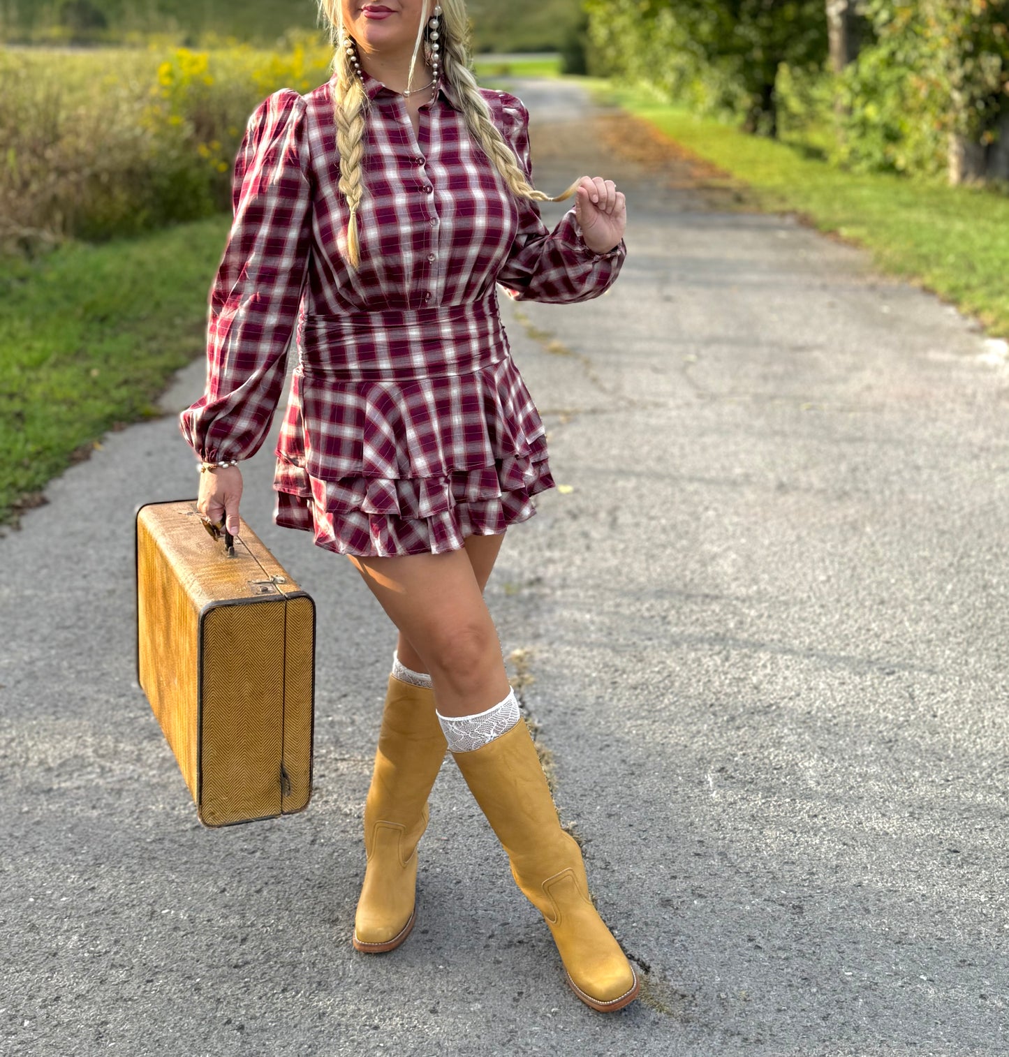 Backyard Picnic Red Plaid Dress