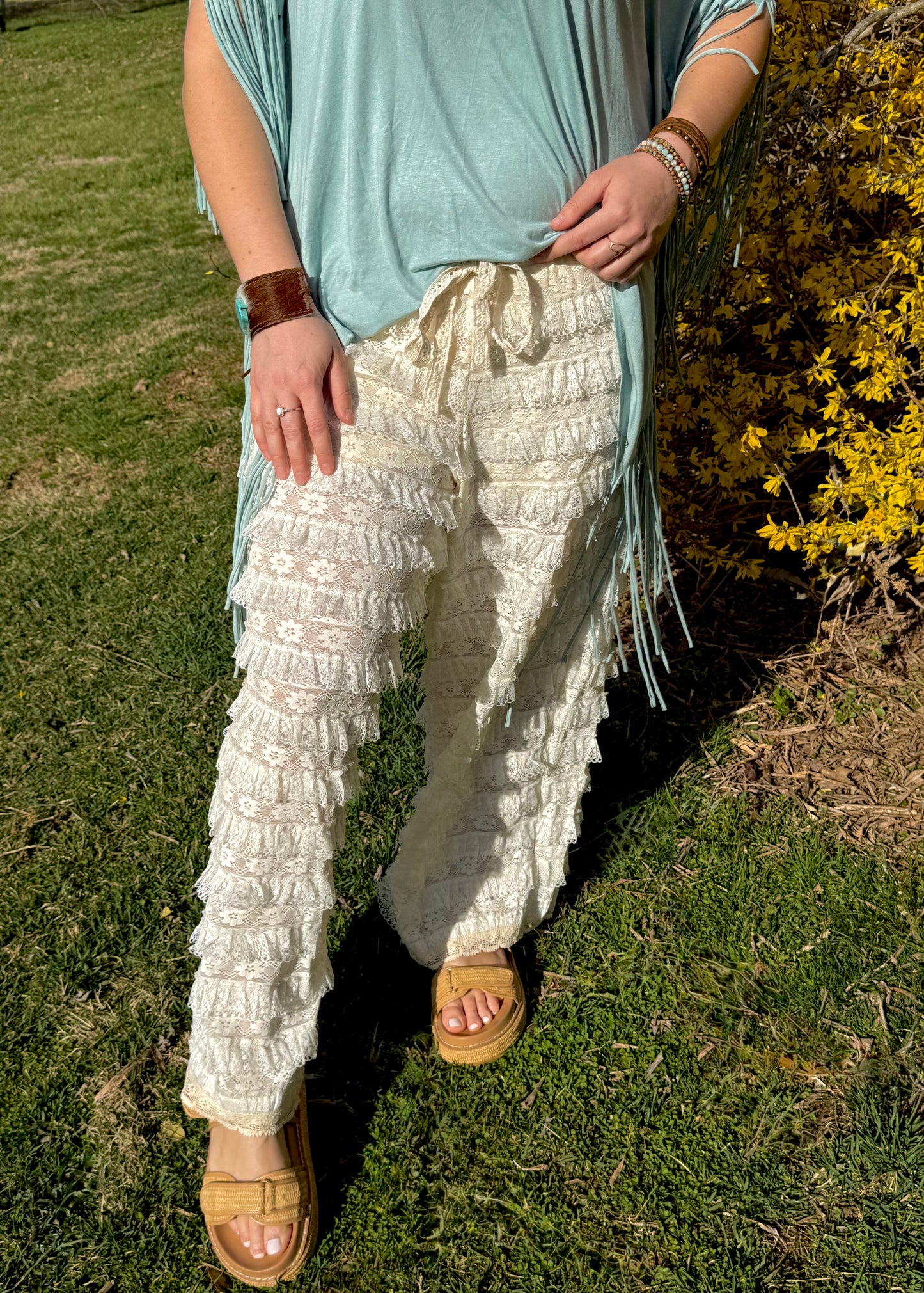 POL: Lace DayDream Ruffle Pants