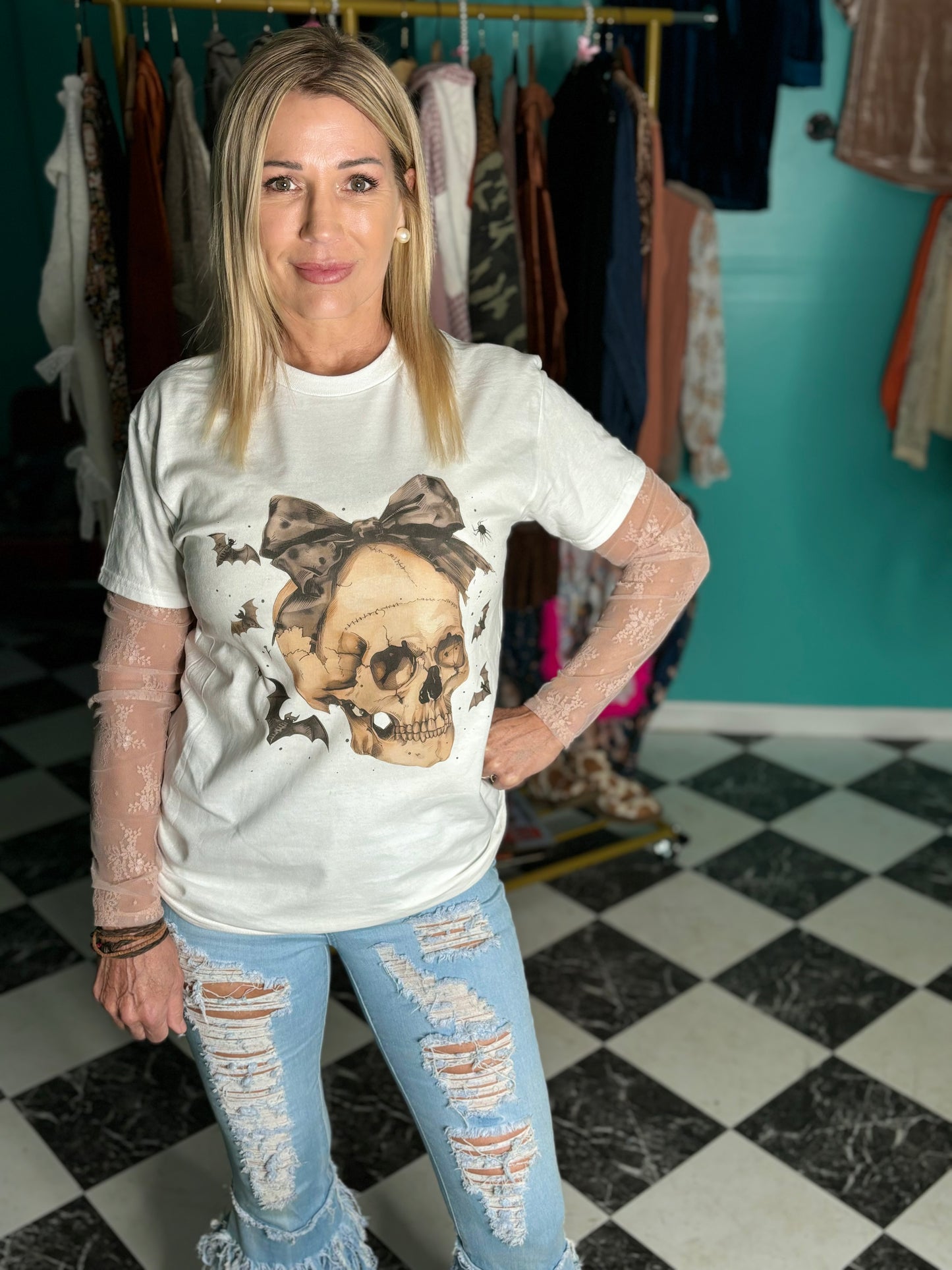 Skull Bat Halloween Tee