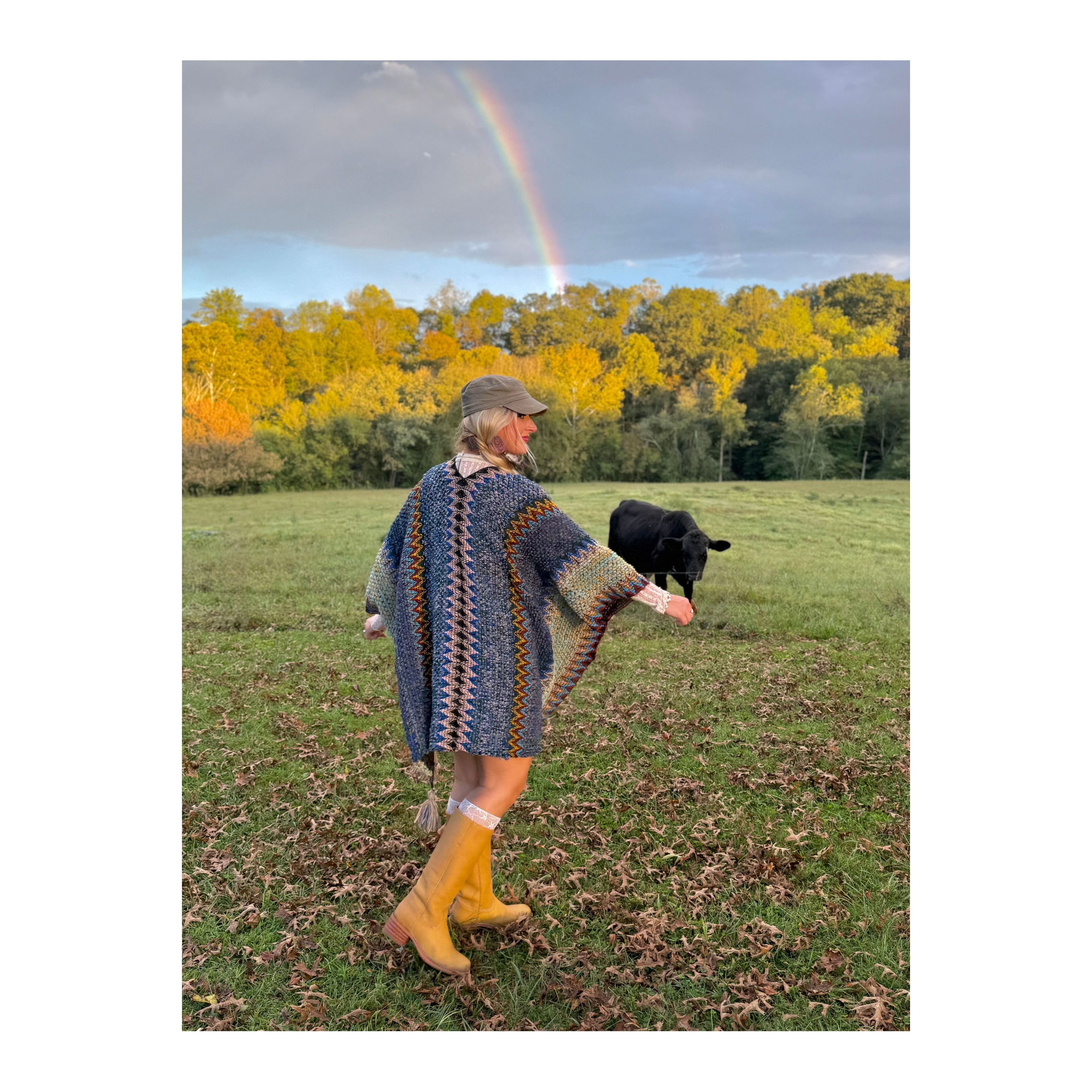 Boheme Soul Crochet Kimono in Blue