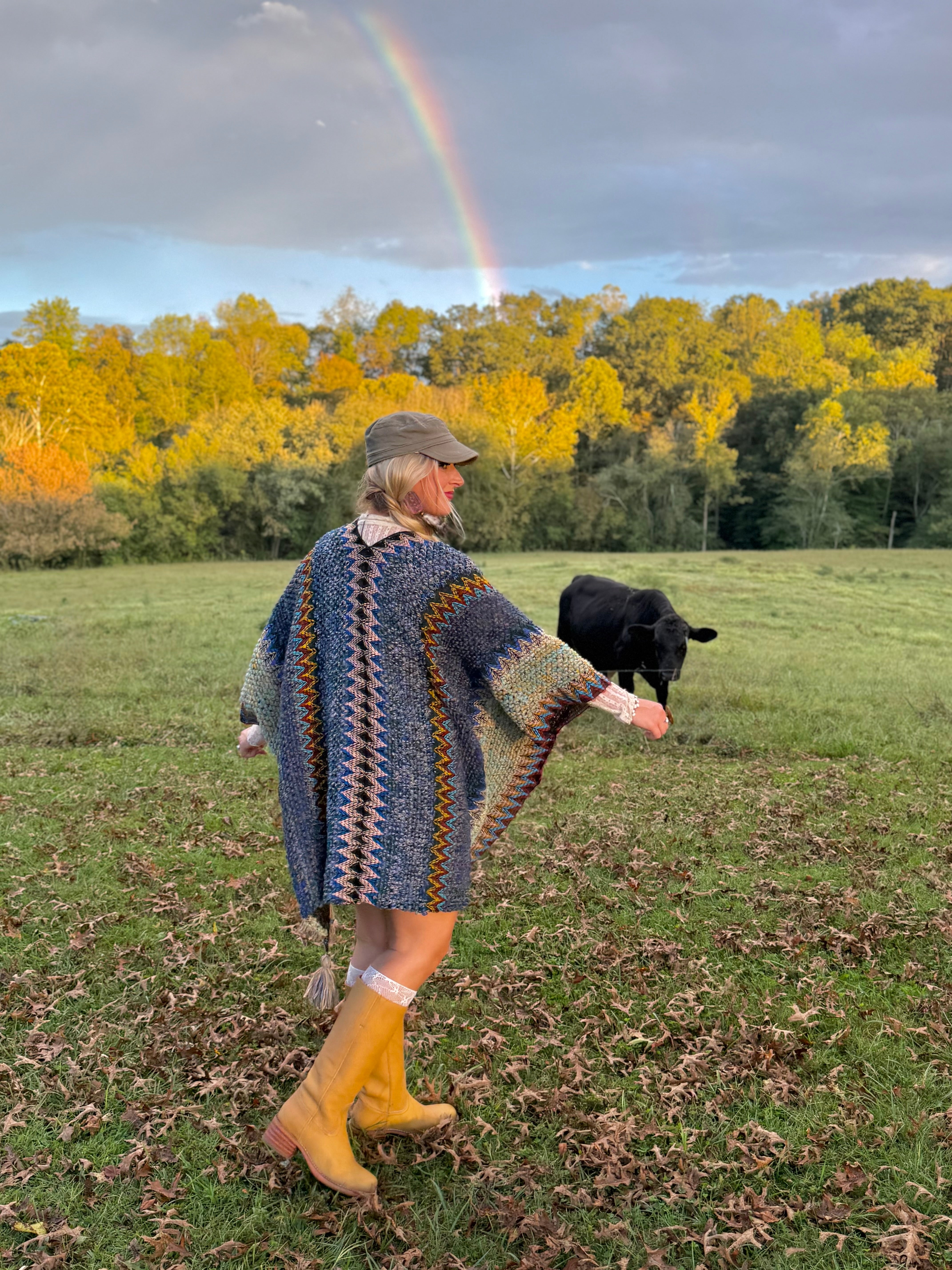 Boheme Soul Crochet Kimono in Blue