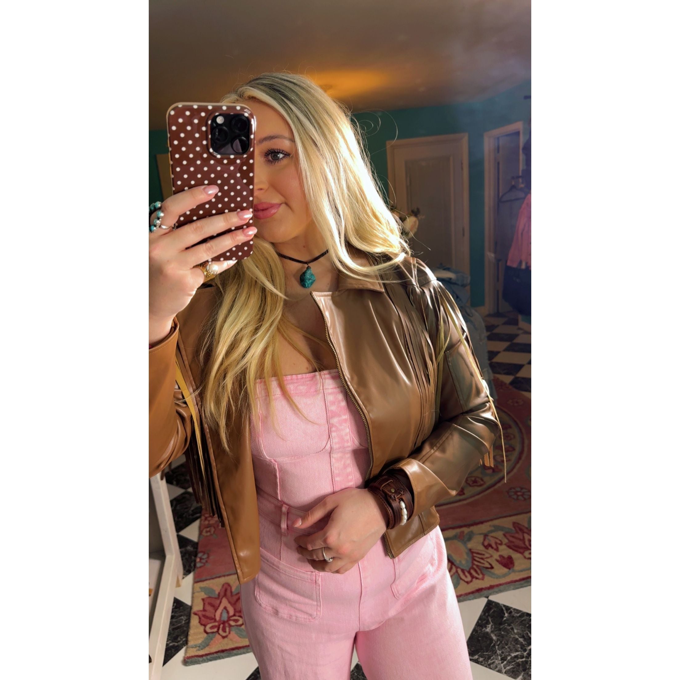 Turquoise Leather Choker