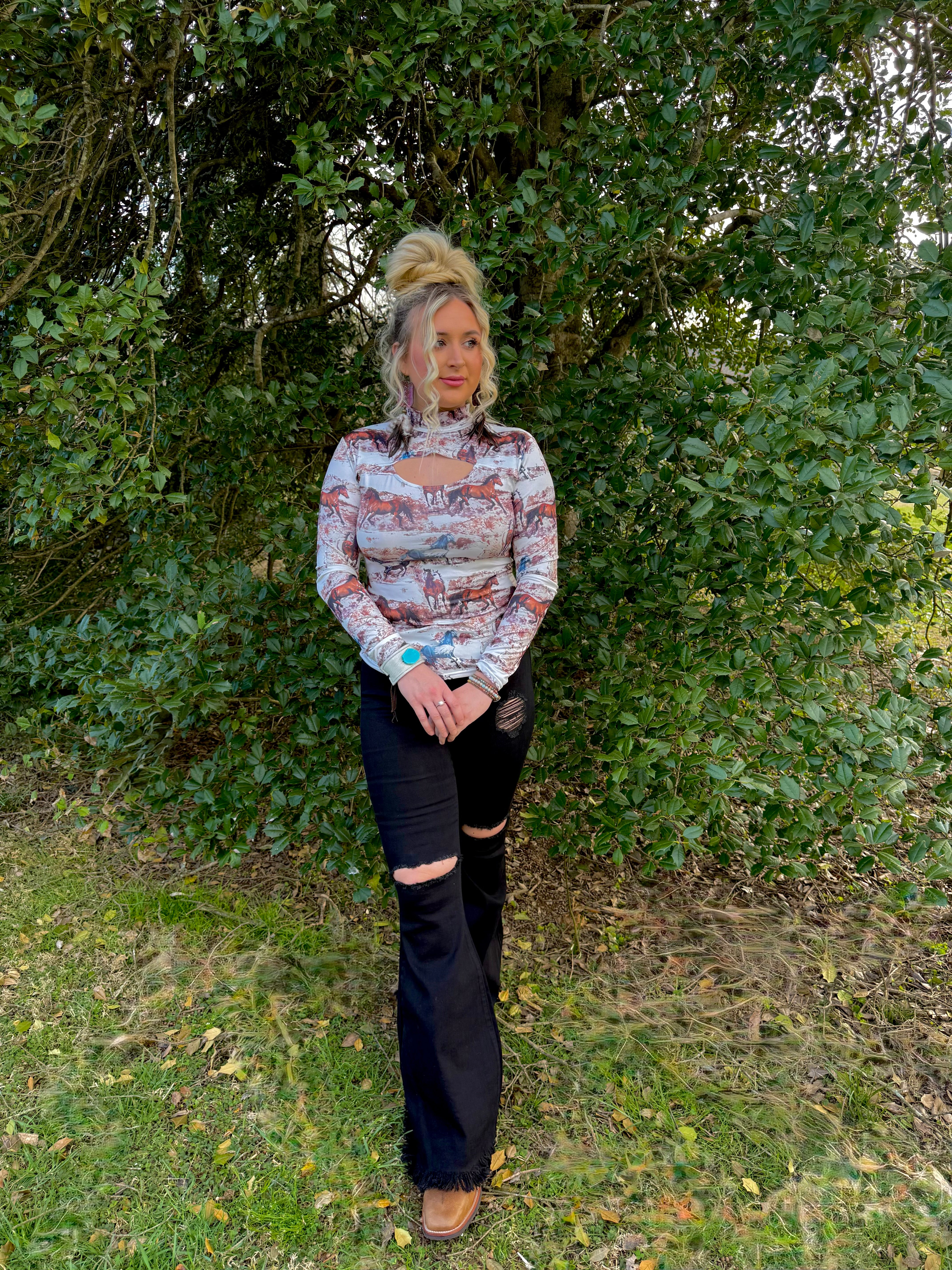 The Steele High Waisted Black Bell Bottom