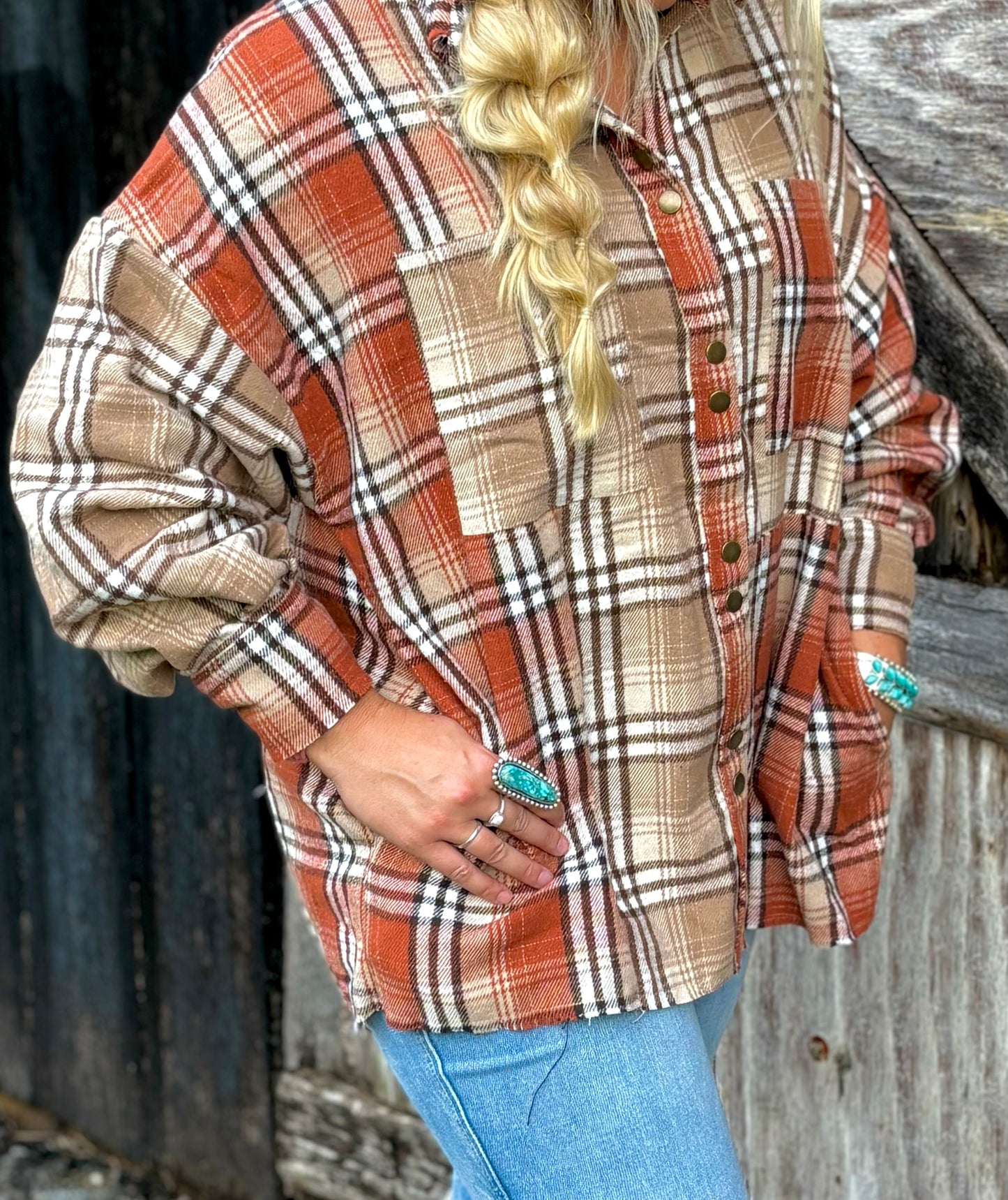 Oversized Flannel Shacket (with pockets)