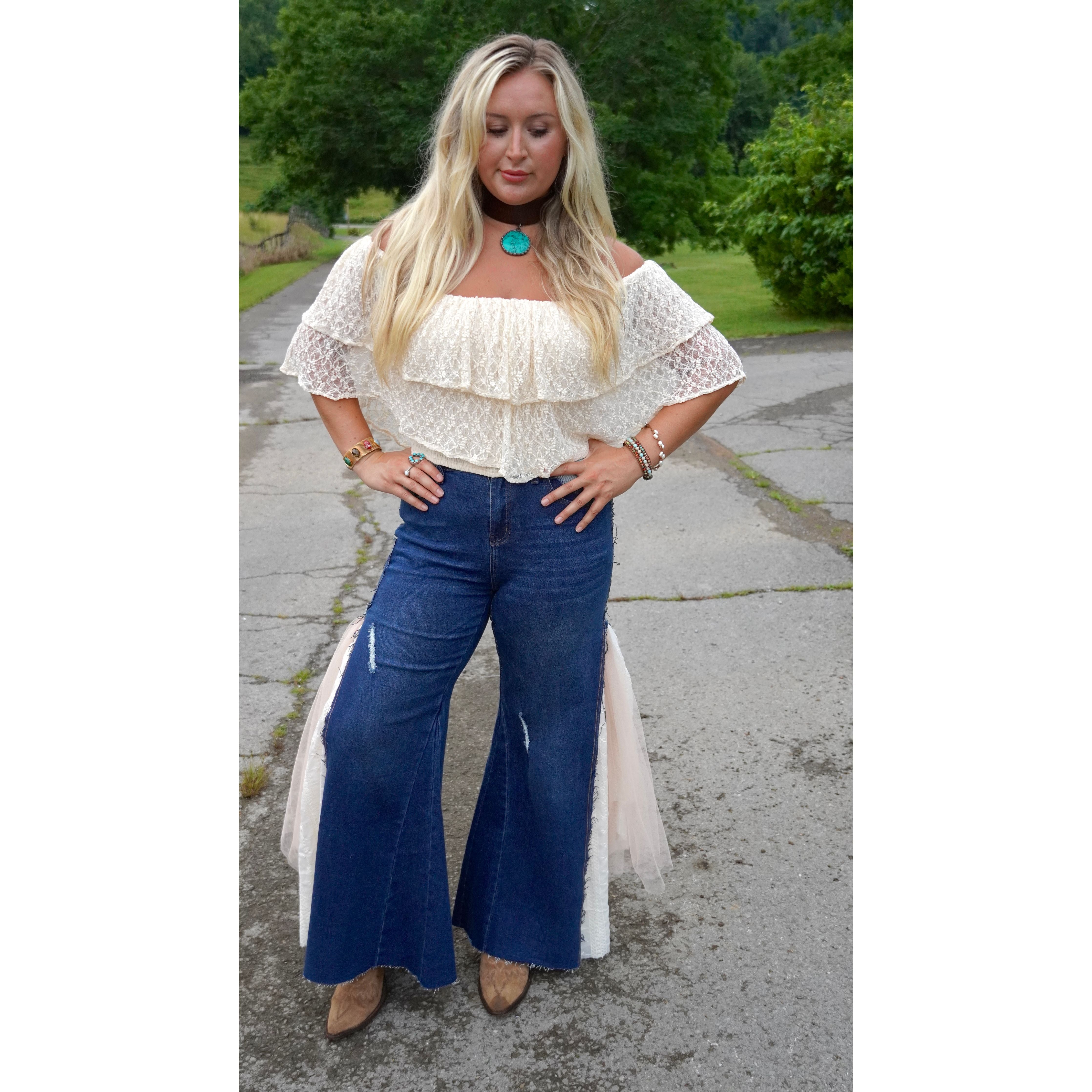 Layered Lace Bell-bottoms