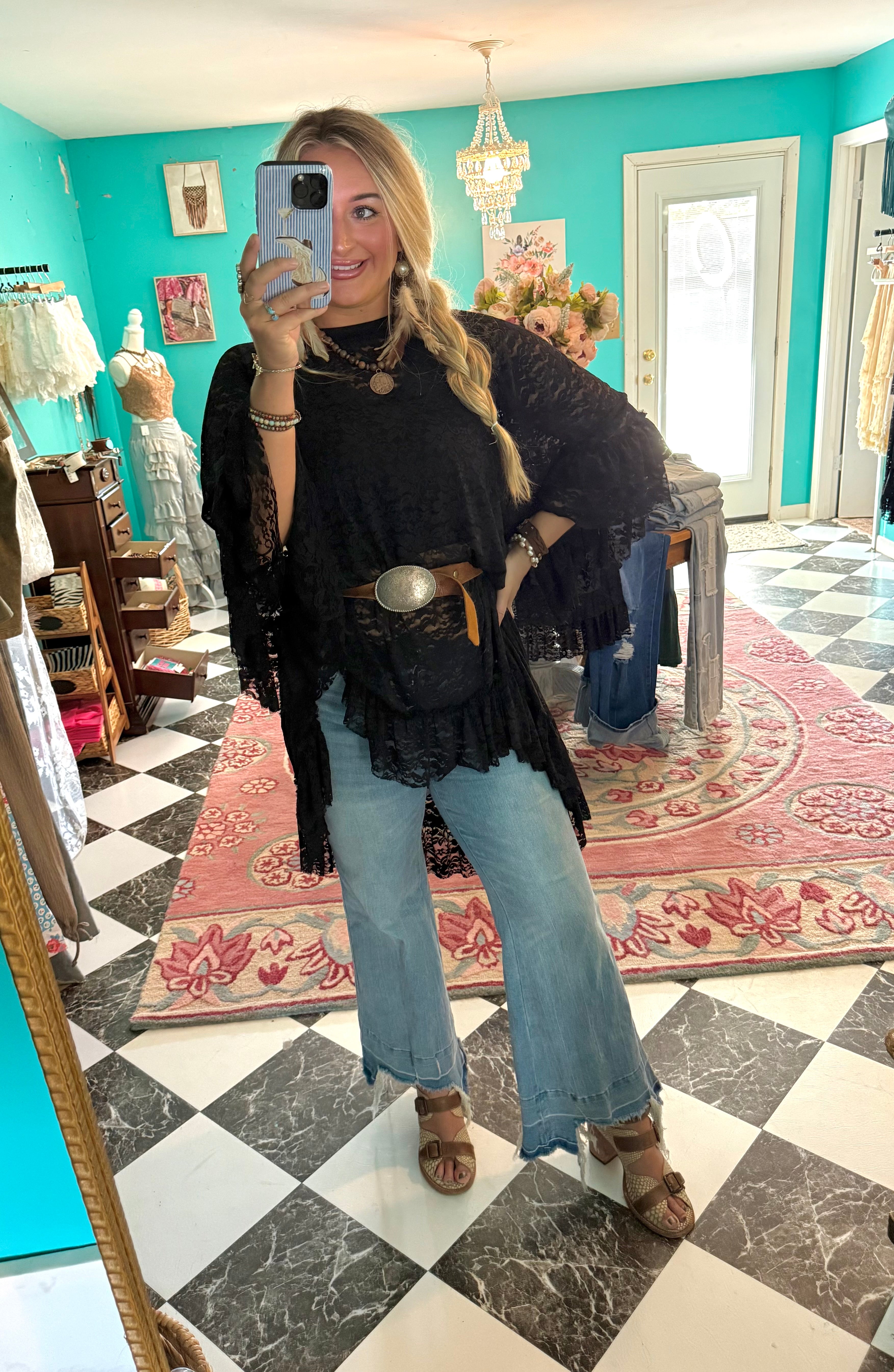 Wild At Heart Black Lace Top