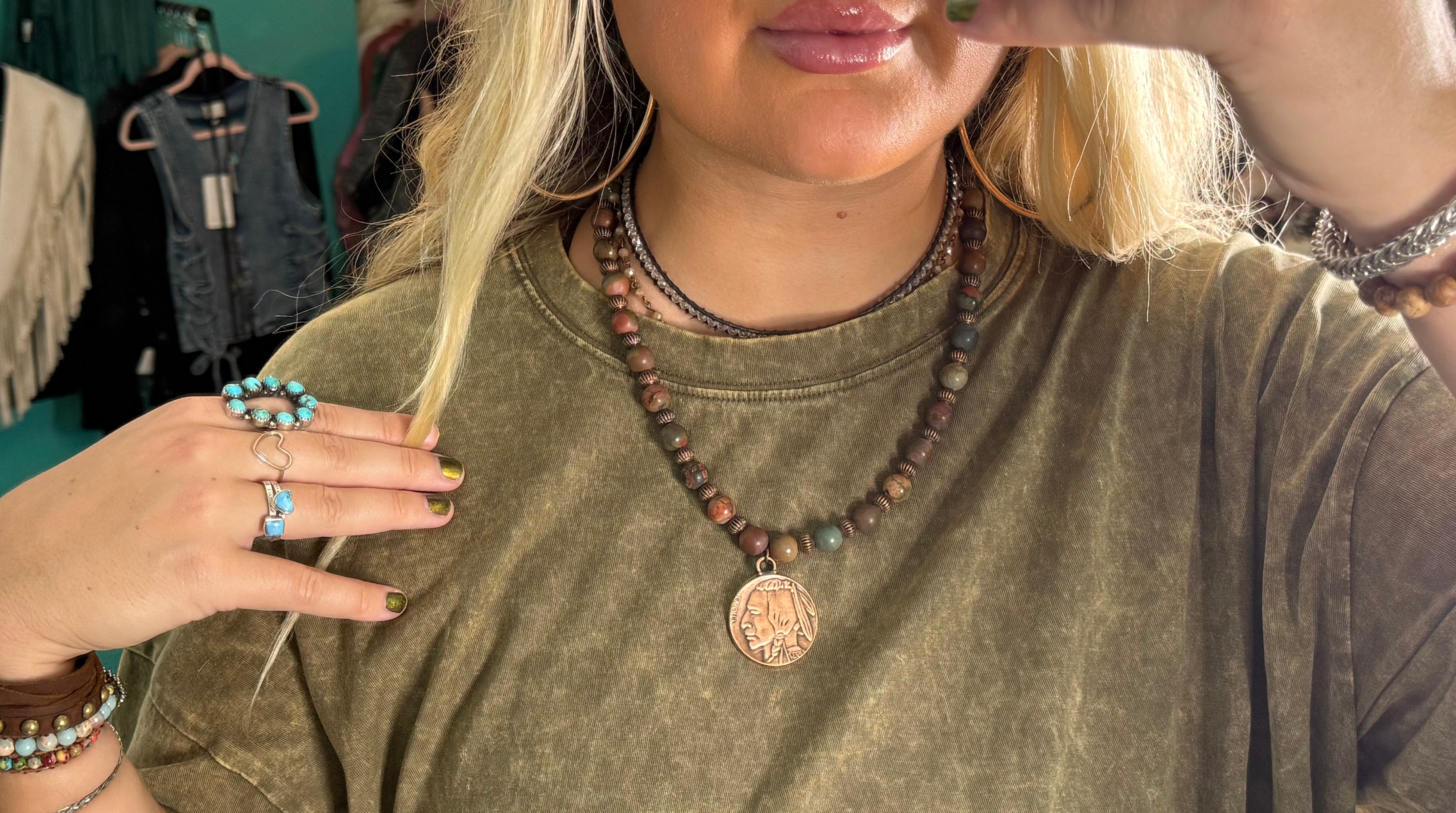Jasper Beaded Indian Necklace