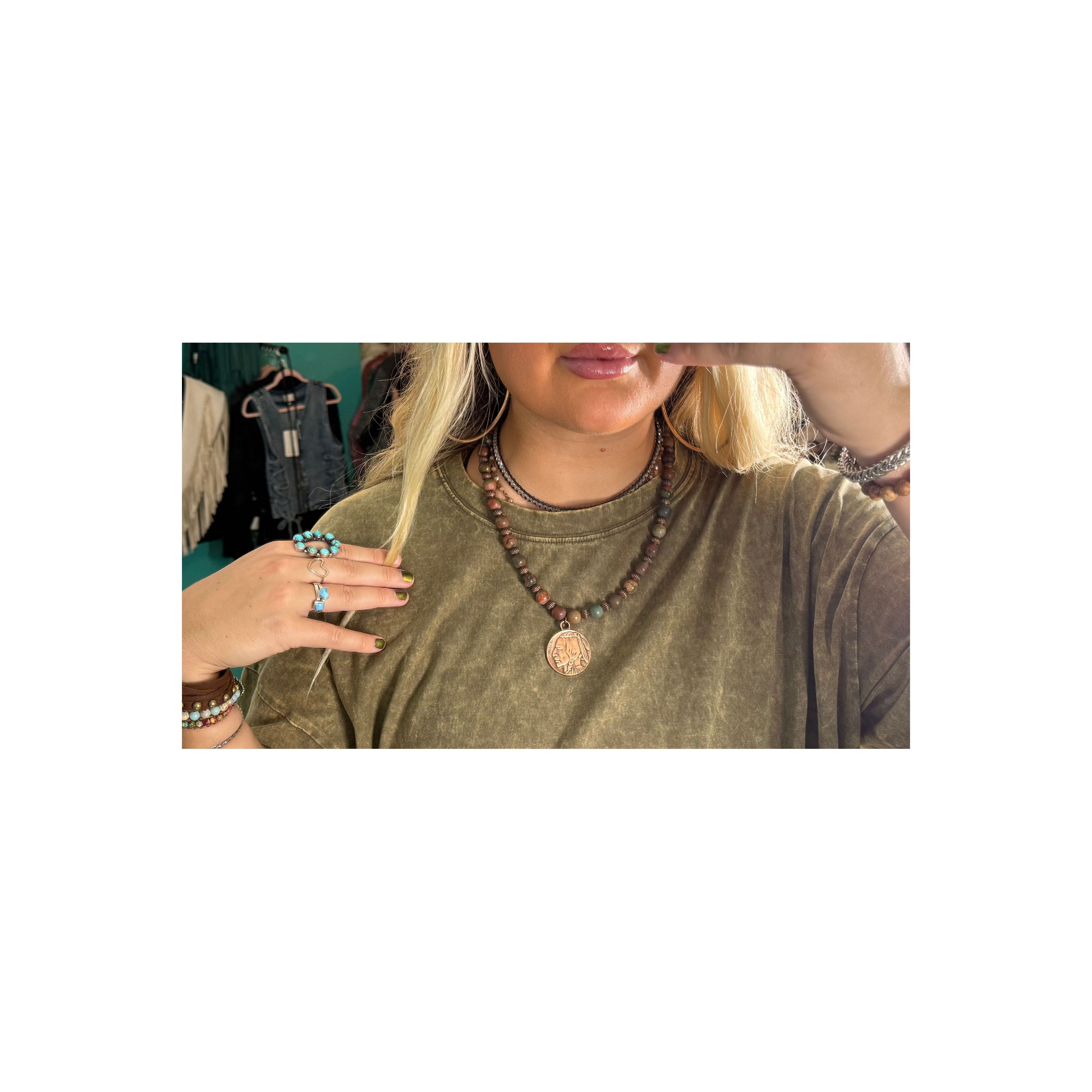 Jasper Beaded Indian Necklace