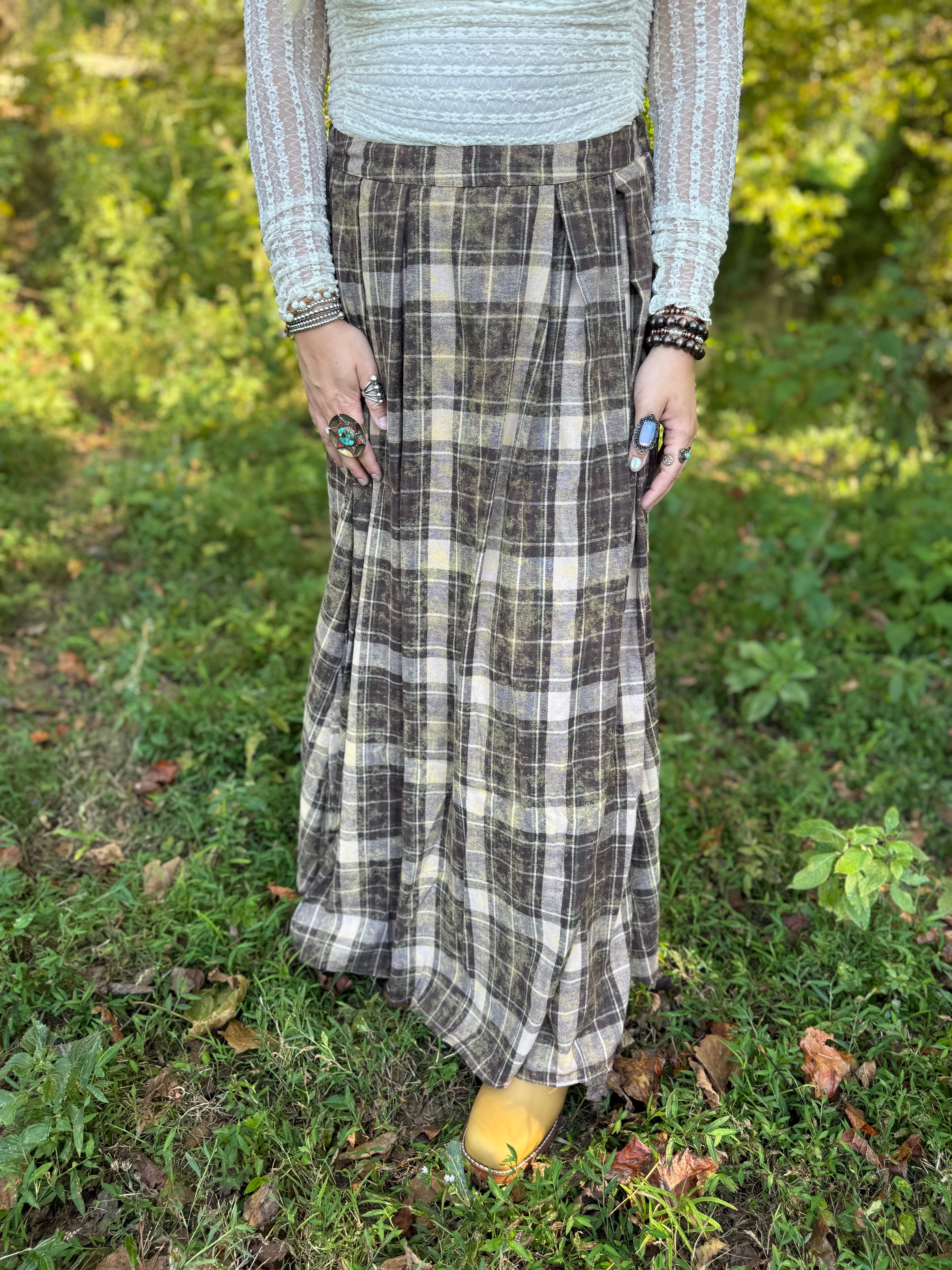 Prairie Days Flannel Maxi Skirt