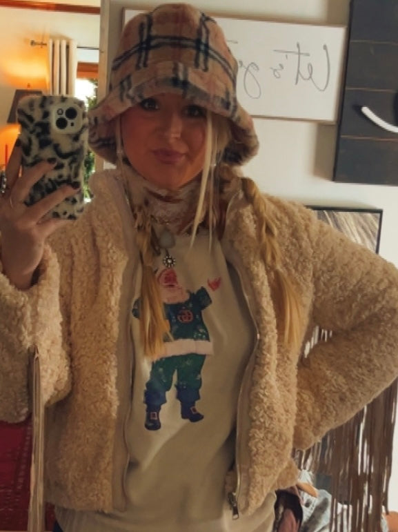 Preppy plaid bucket hat