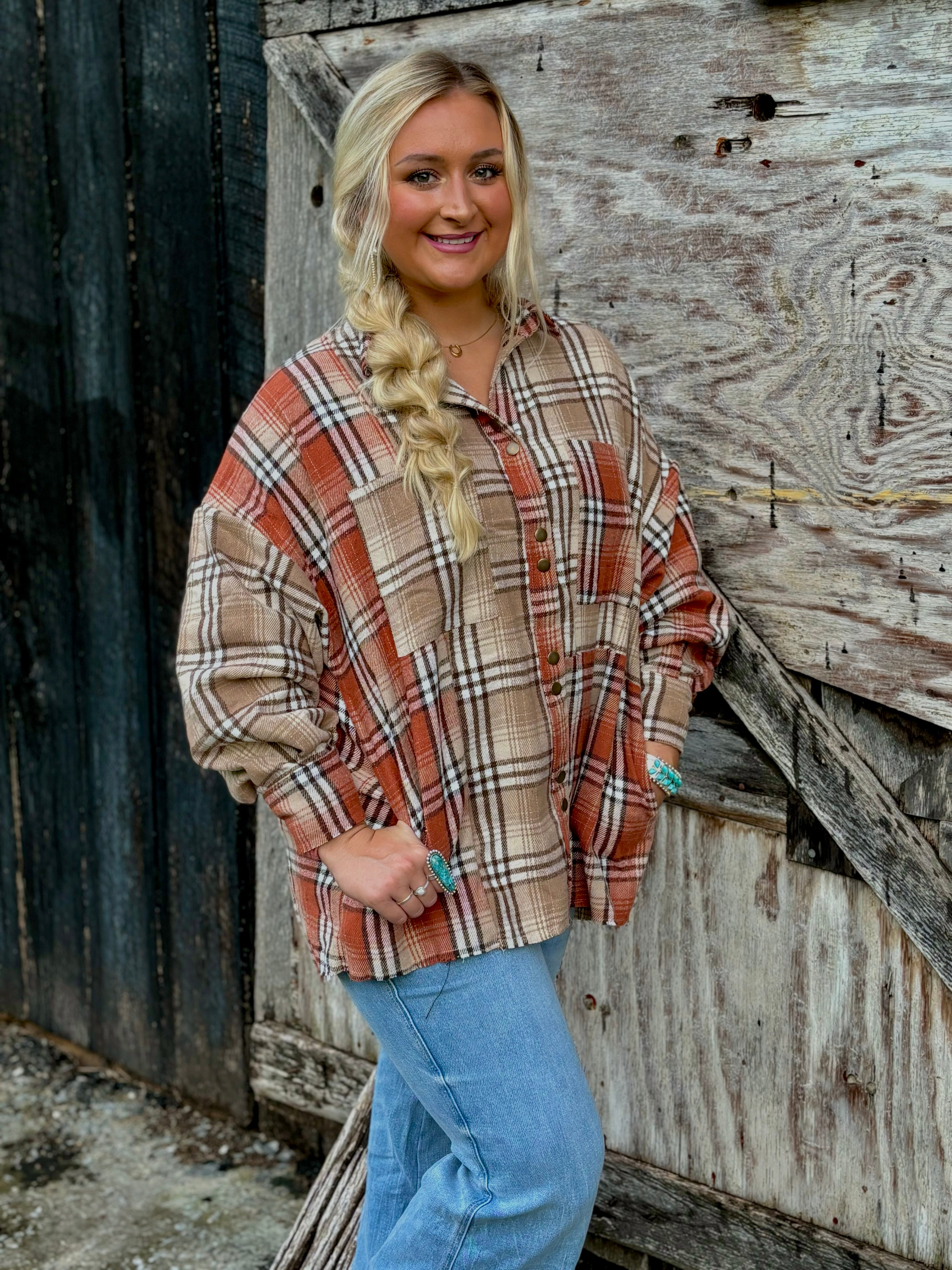 Oversized Flannel Shacket (with pockets)