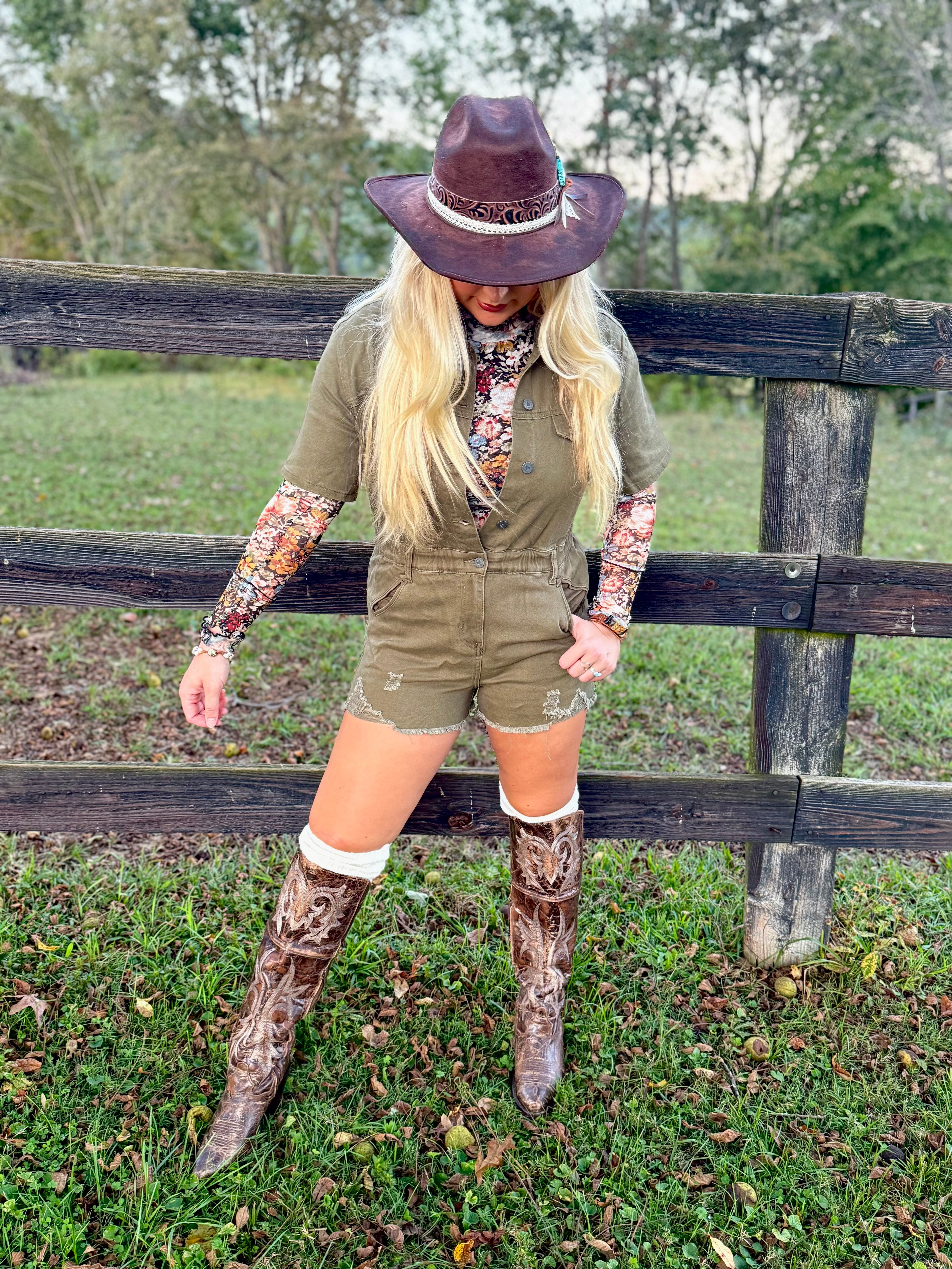 Combat Ready Army Green Romper