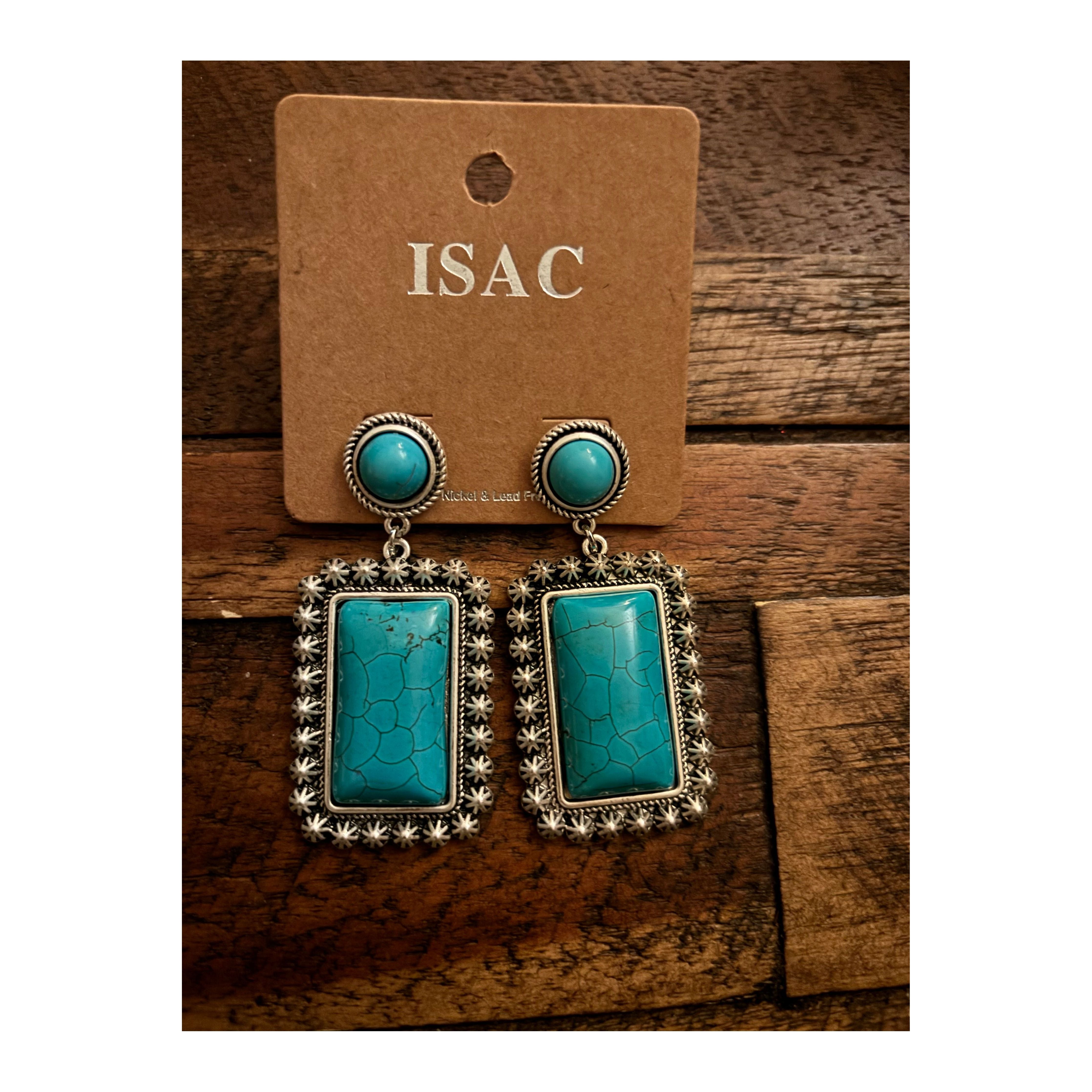 Square Turquoise Earring