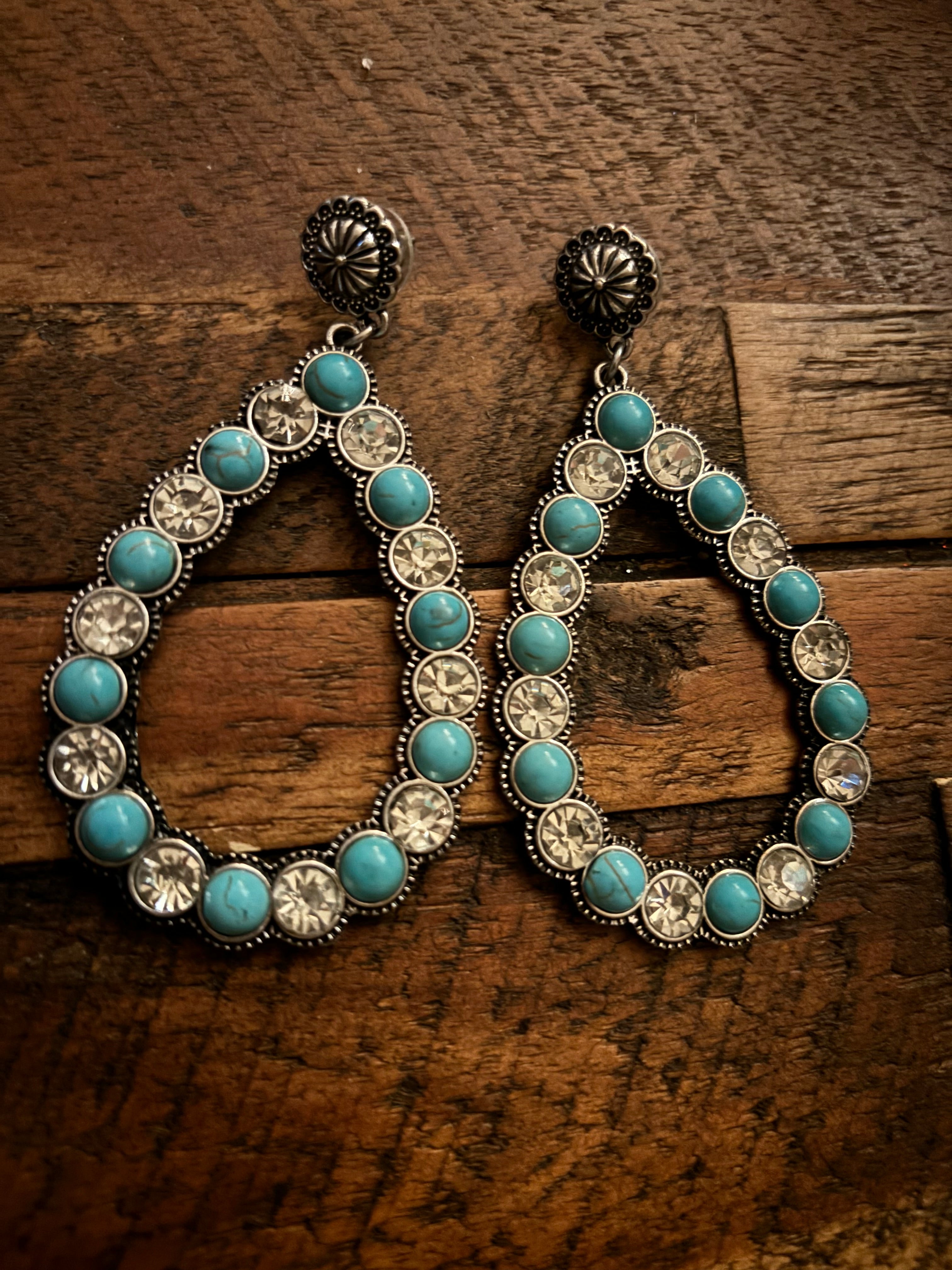 Turquoise Hoops