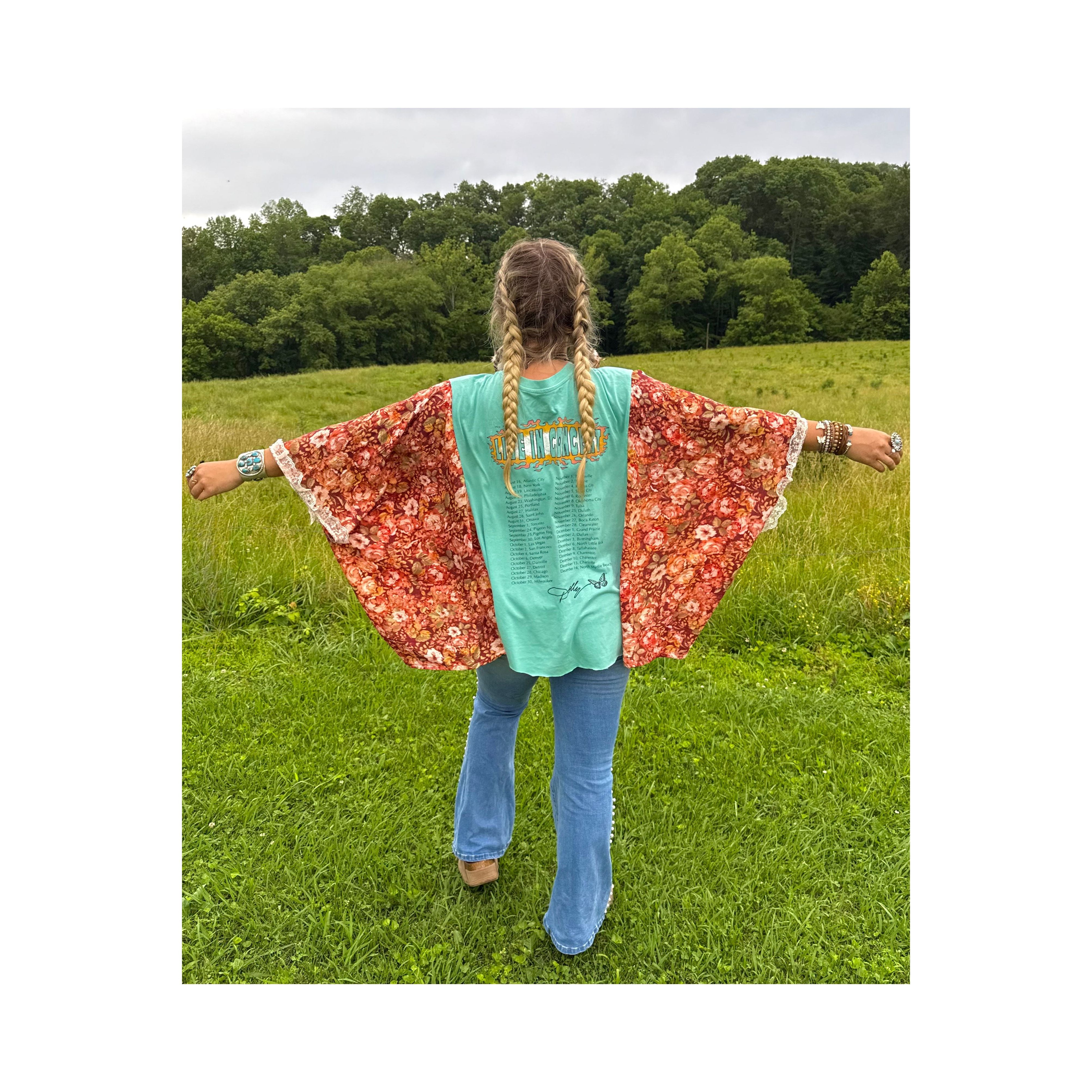 Dolly Upcycled Tee (lace trim)