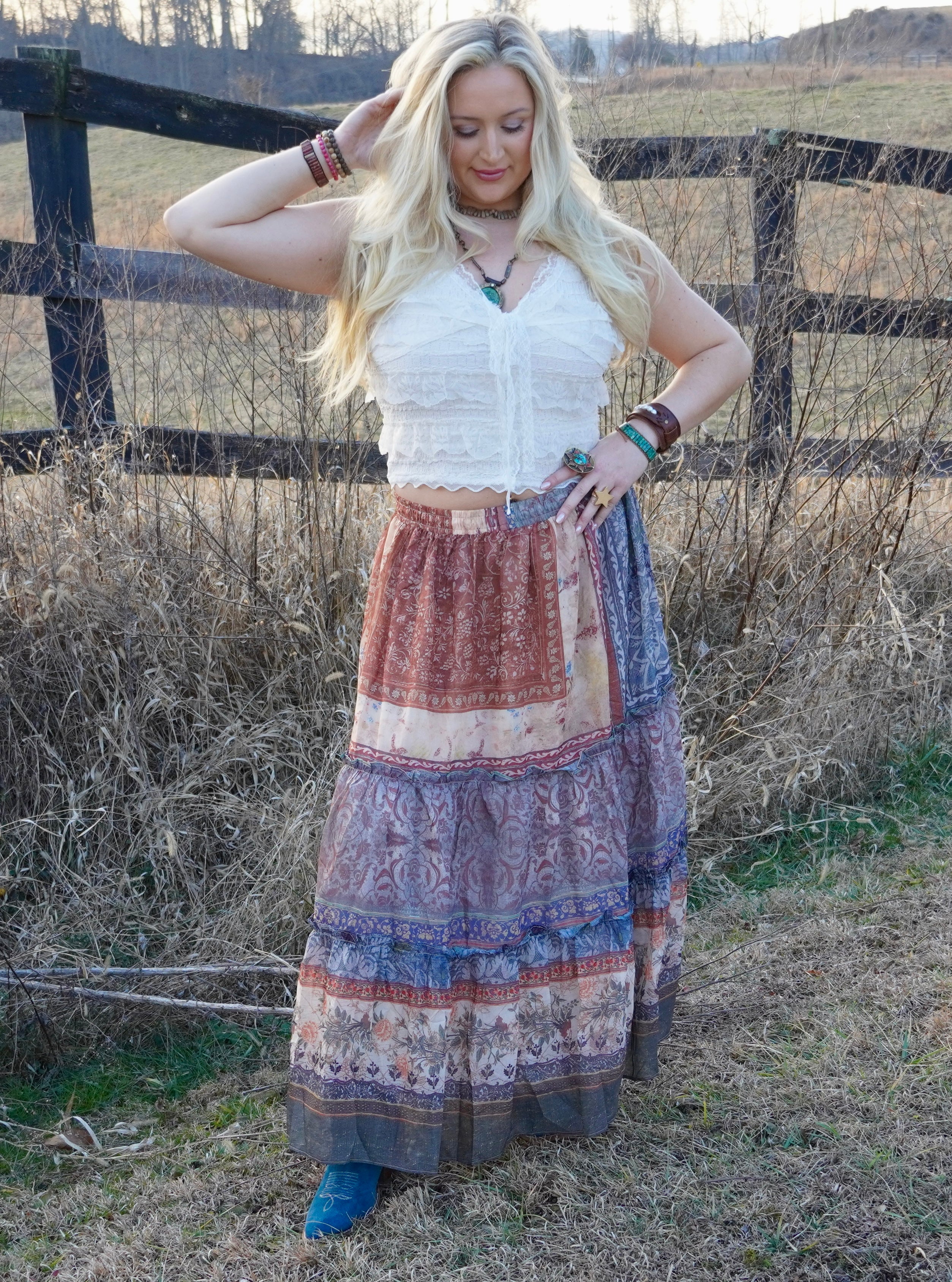 POL: White Lace Ruffle Tank