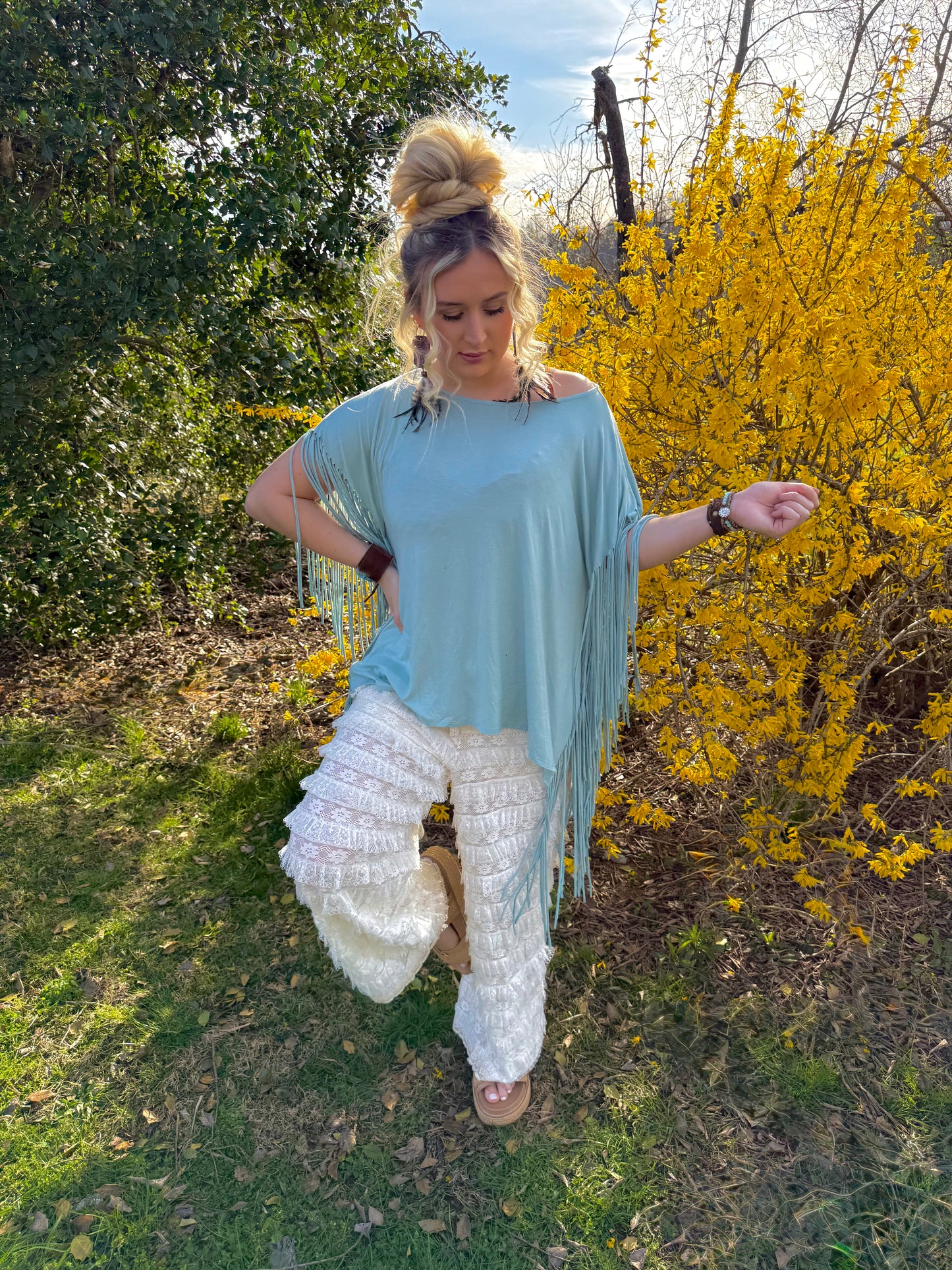 POL: Lace DayDream Ruffle Pants