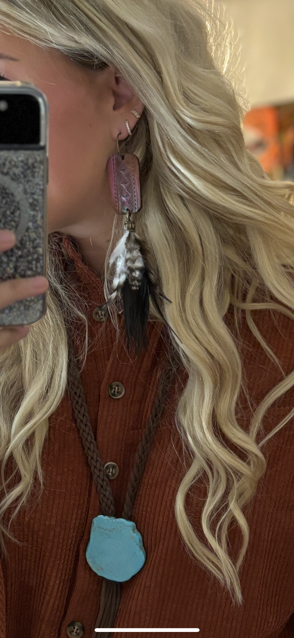 Tiger Feather Earrings