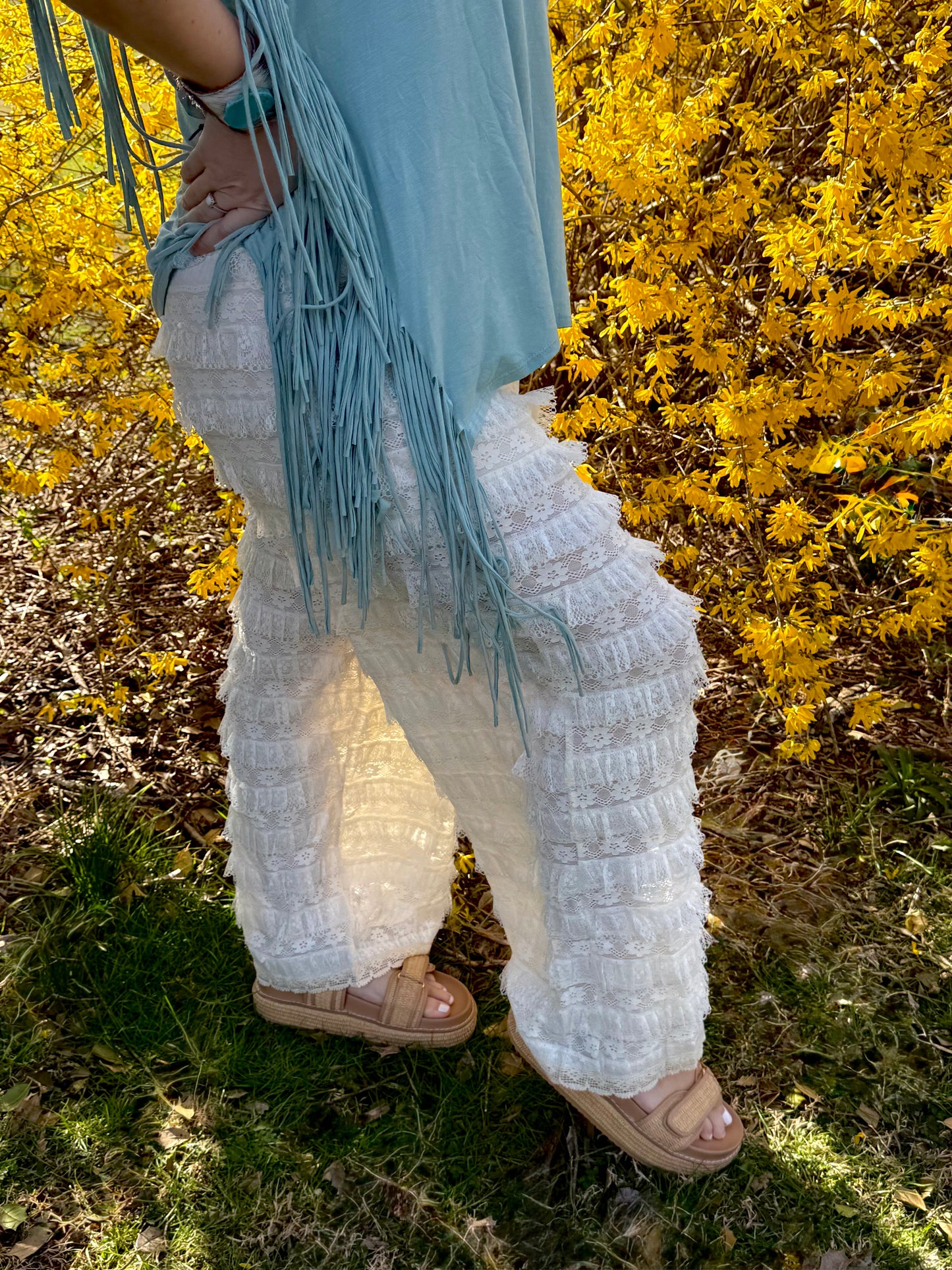 POL: Lace DayDream Ruffle Pants