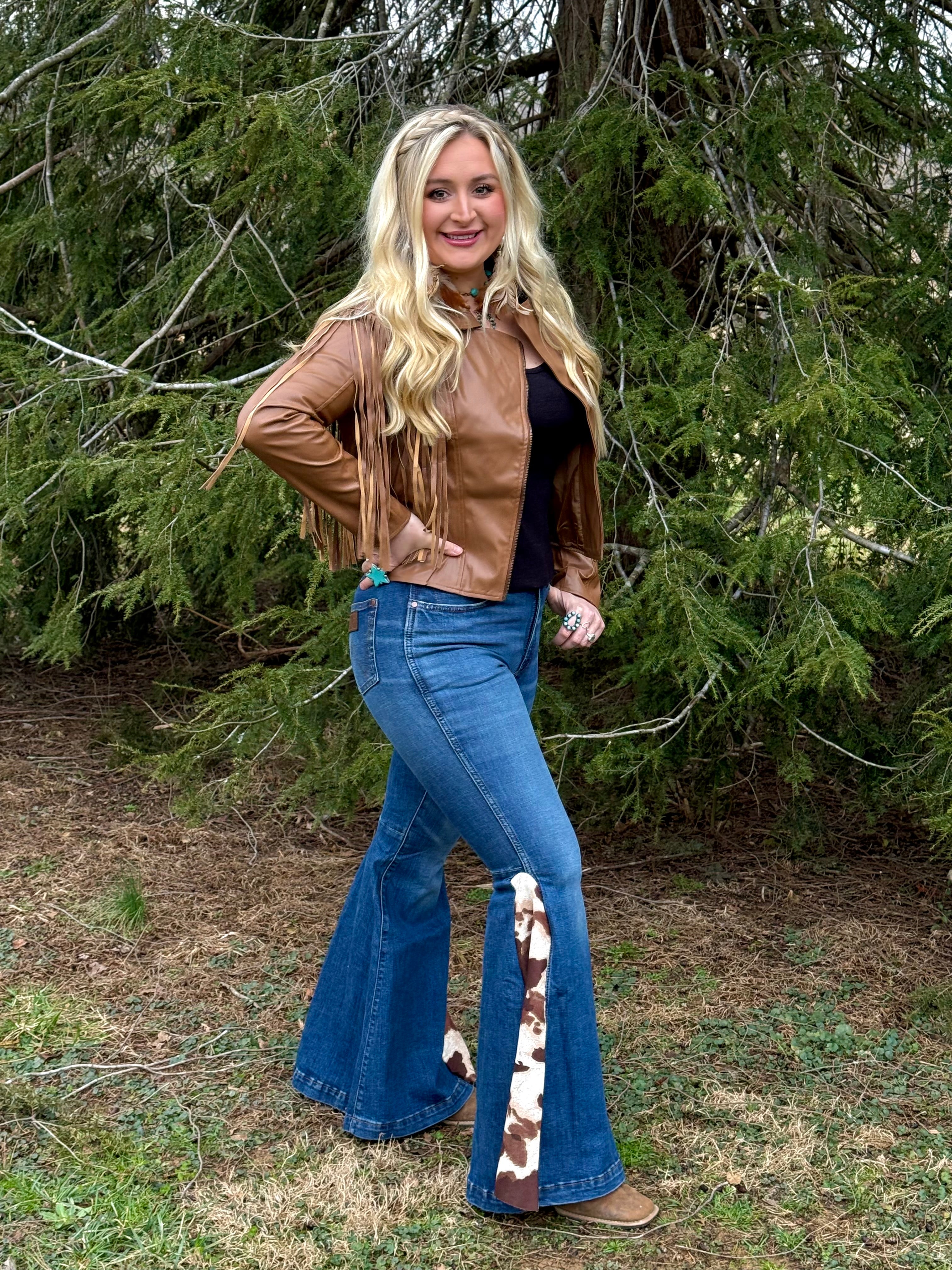 The Serina Leather Fringe Jacket