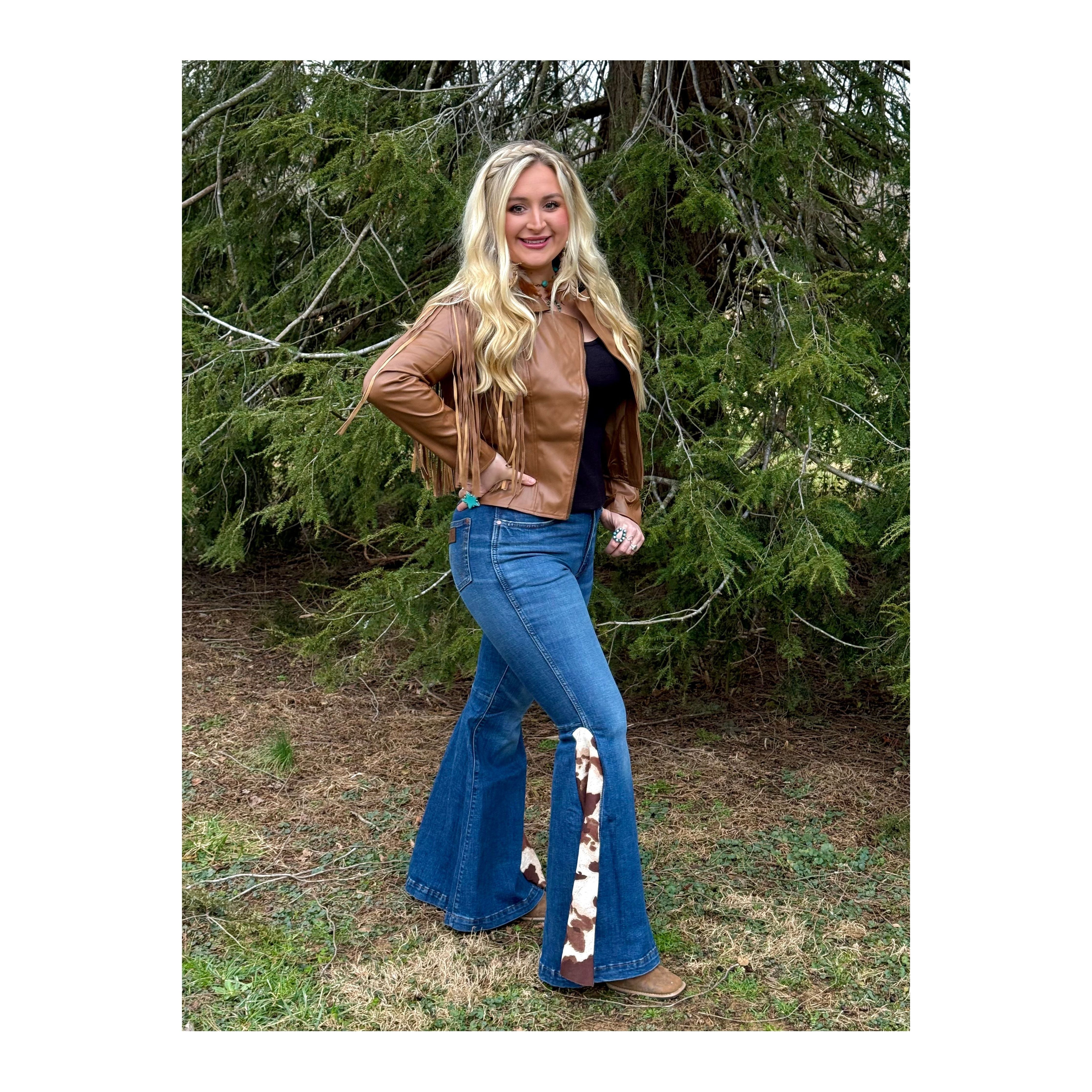 The Serina Leather Fringe Jacket