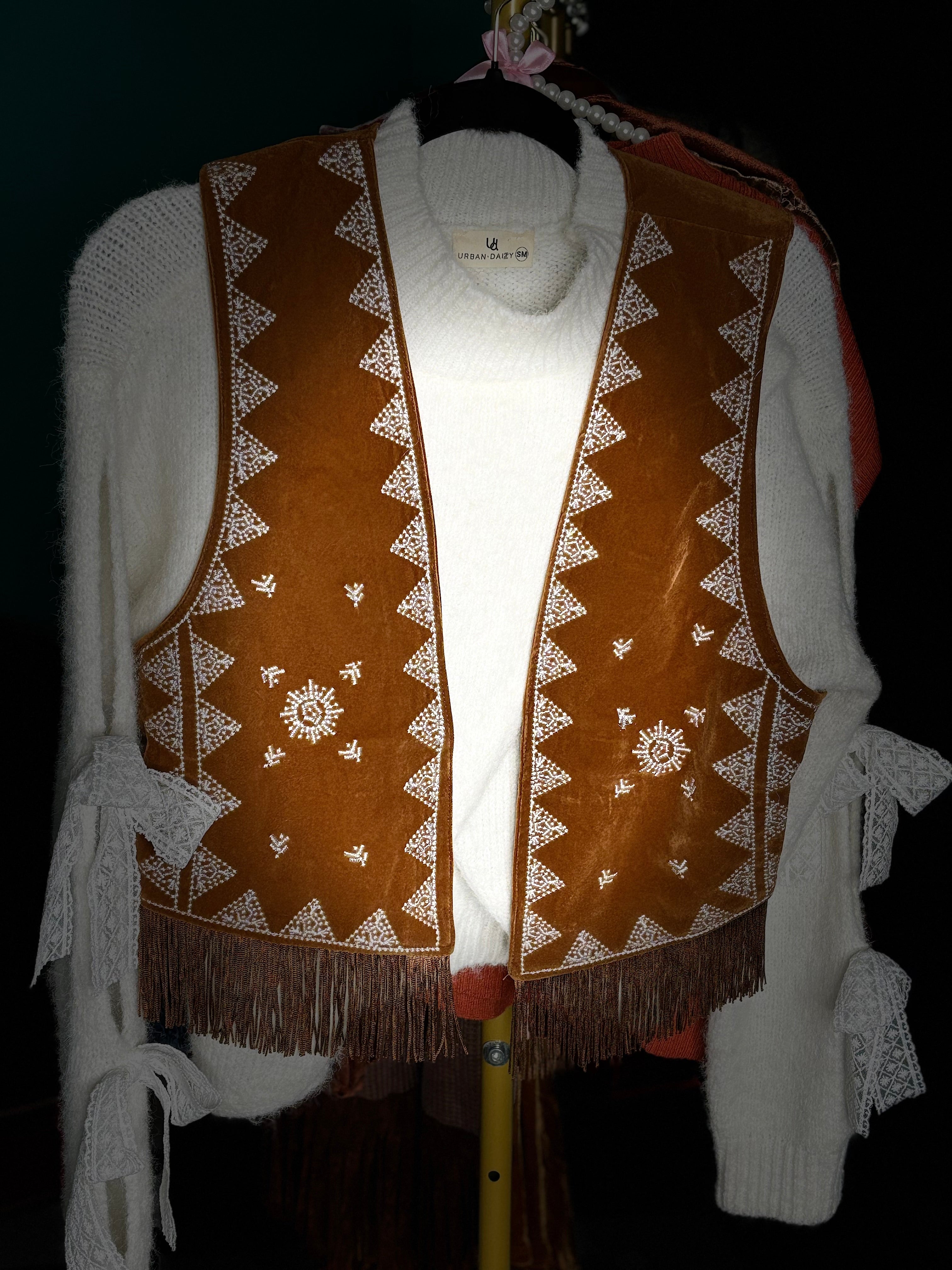 Chestnut Fringe Vest