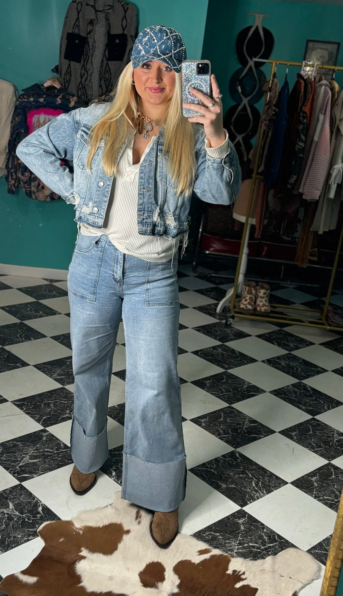 Denim Bling Hat