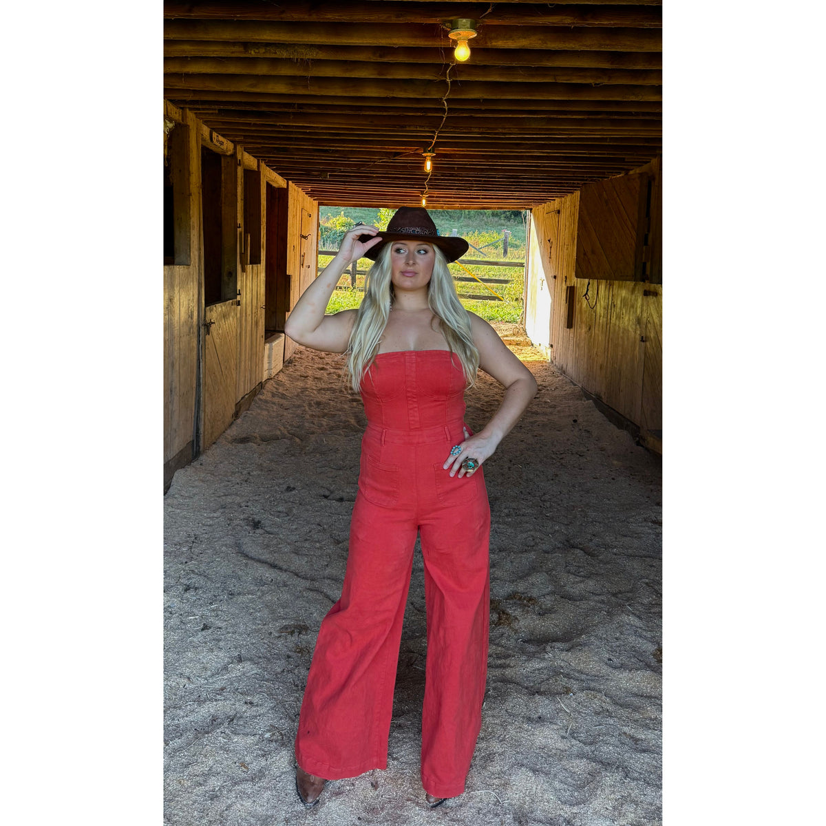 Orange Flare Jumpsuit