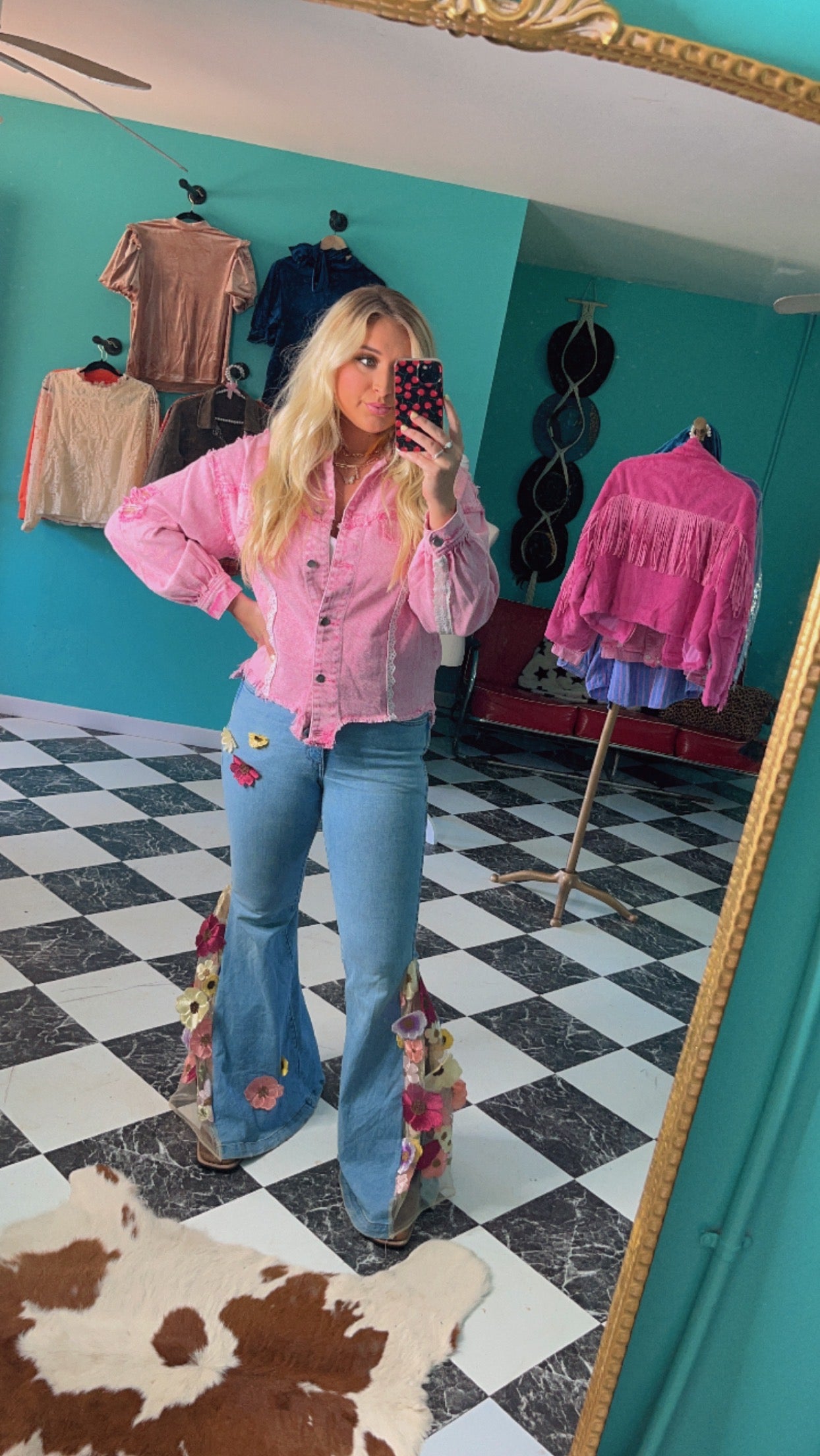 The Lolita Pink Lace Trim Shacket