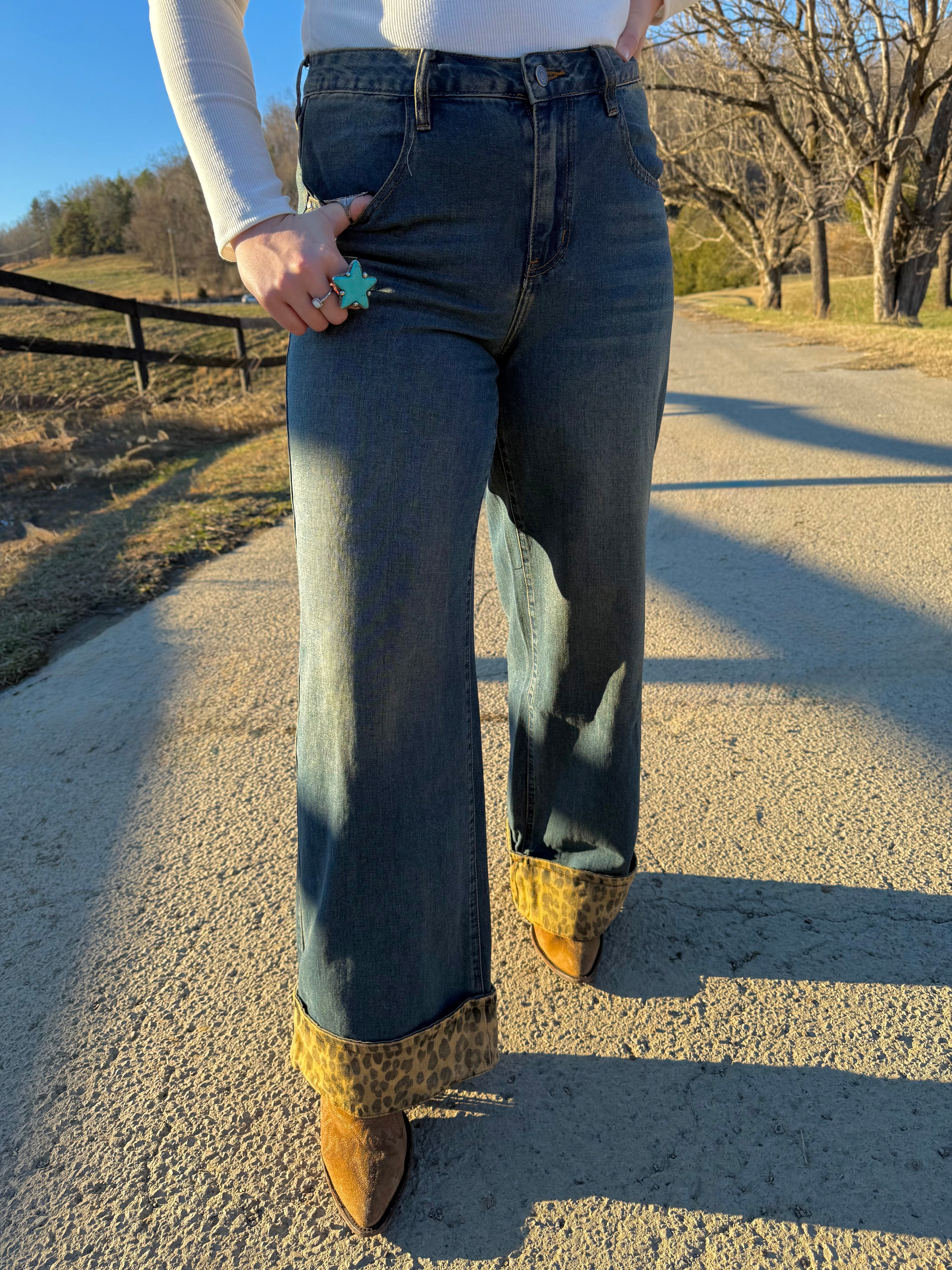 Cheetah Cuff Jean