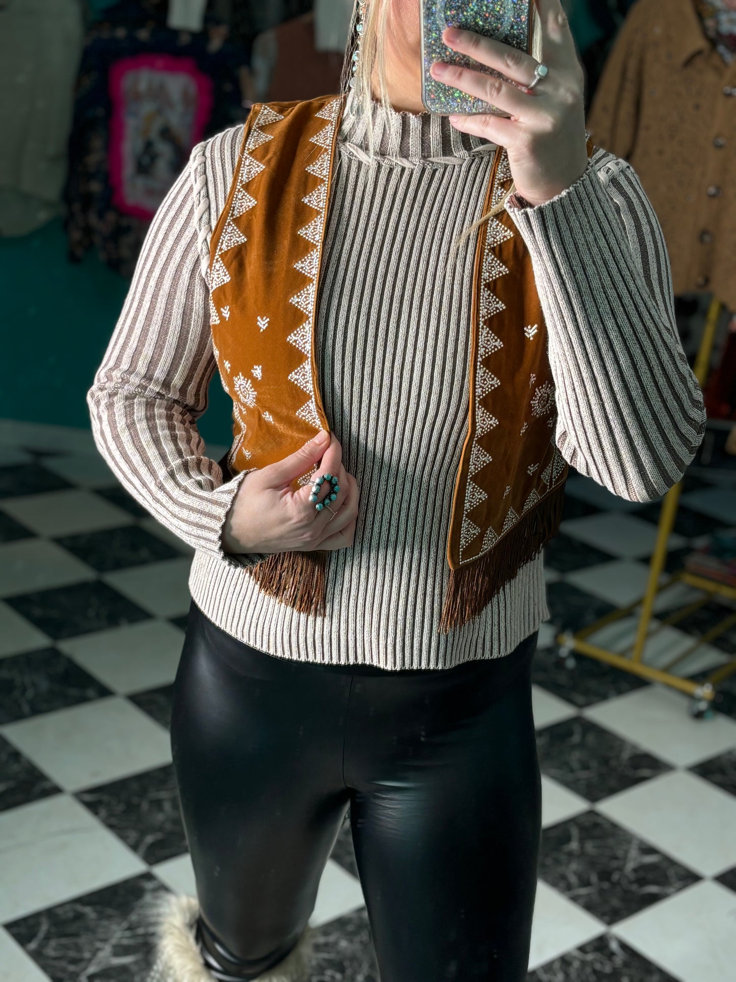 Chestnut Fringe Vest