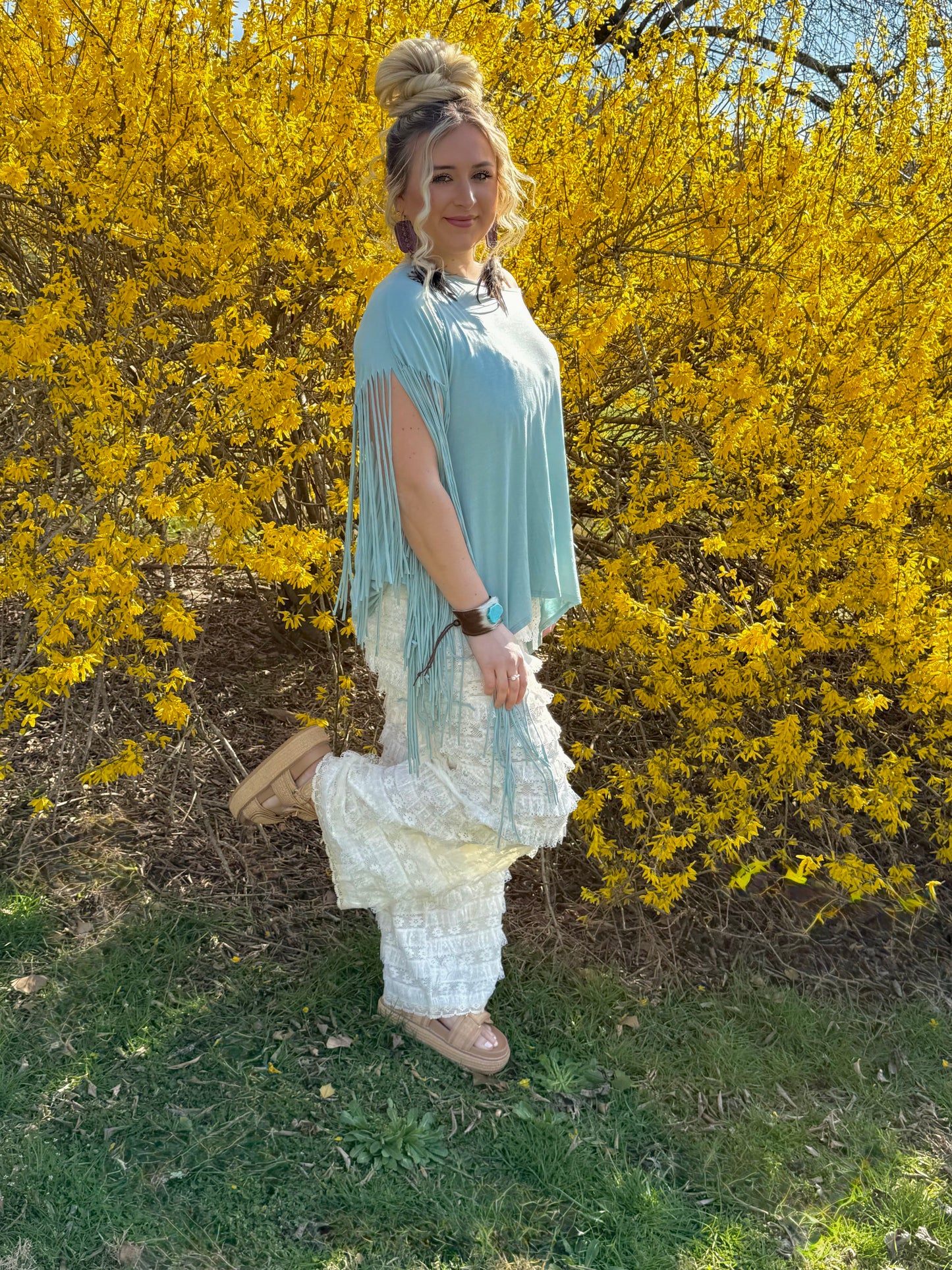 POL: Lace DayDream Ruffle Pants