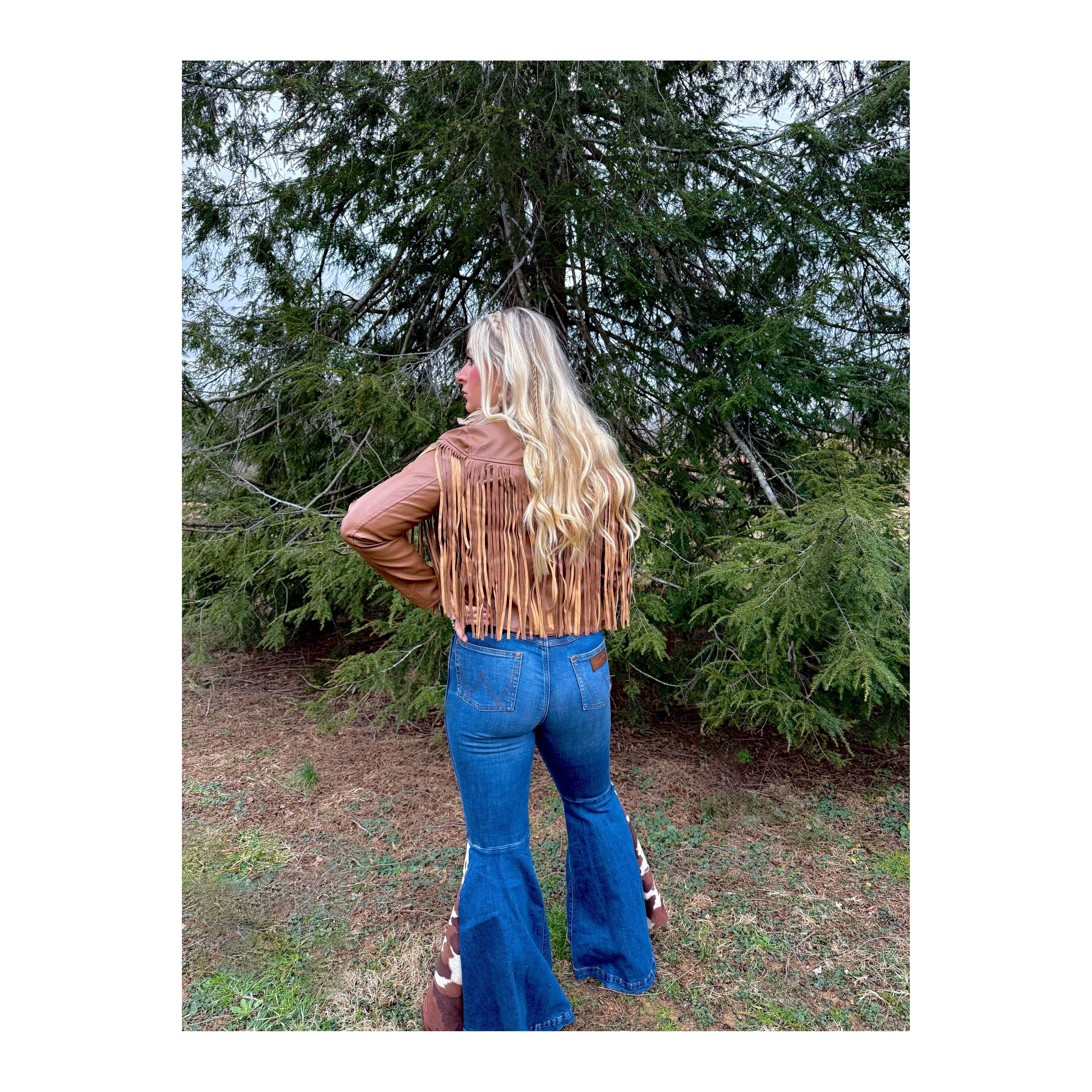 The Serina Leather Fringe Jacket