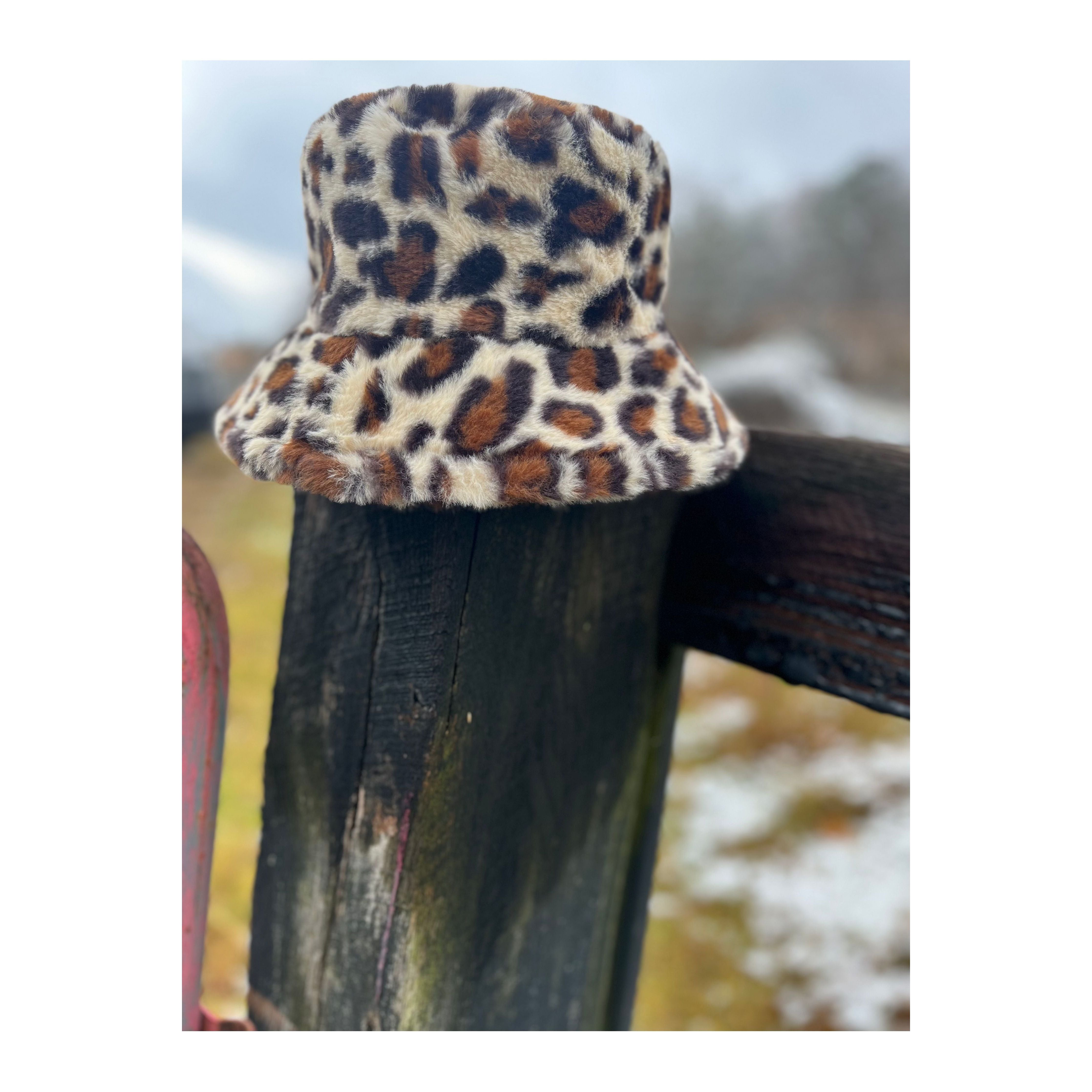 White Cheetah Bucket Hat